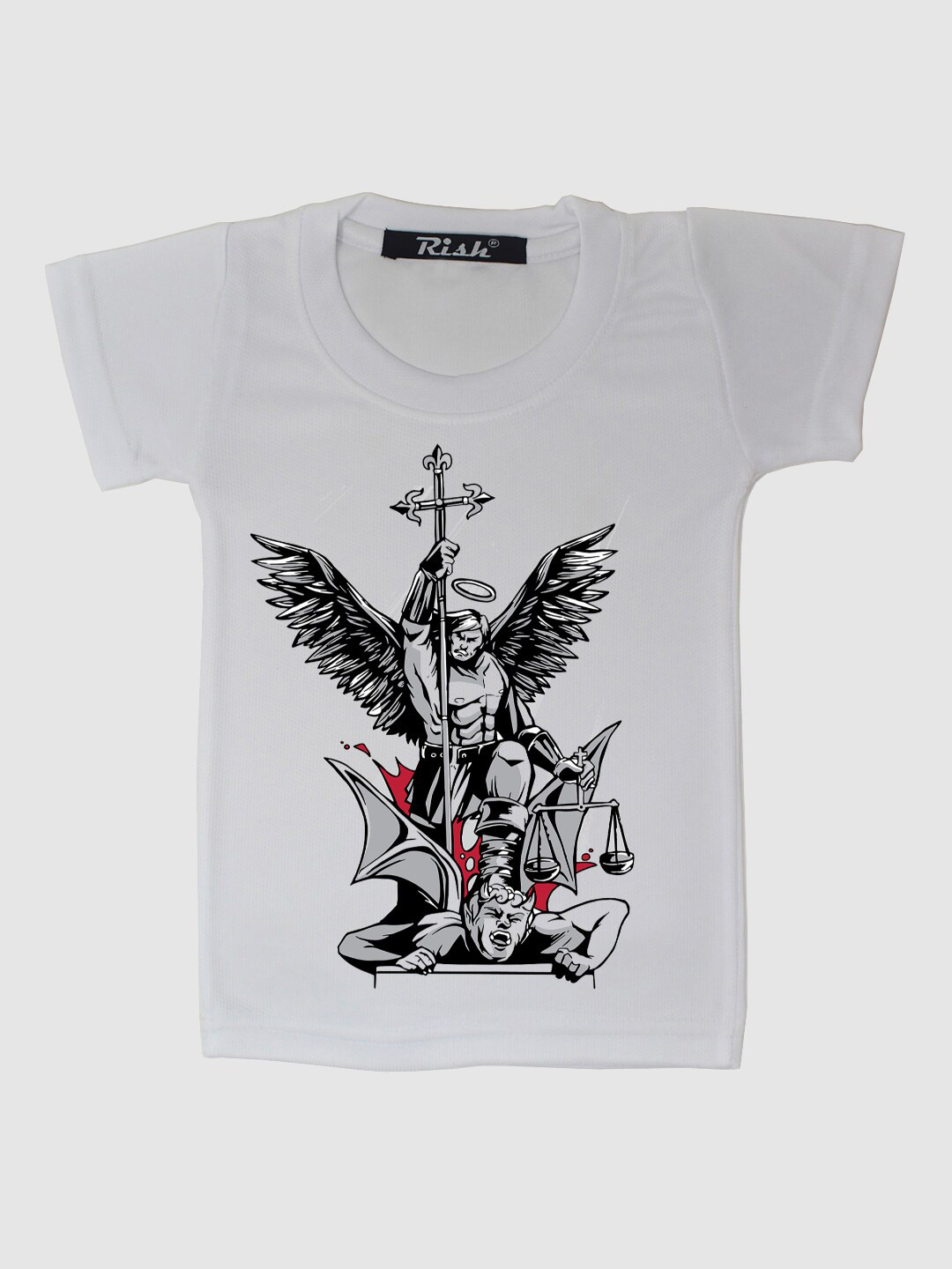 RISH Kids White St. Micheal Printed T-shirt