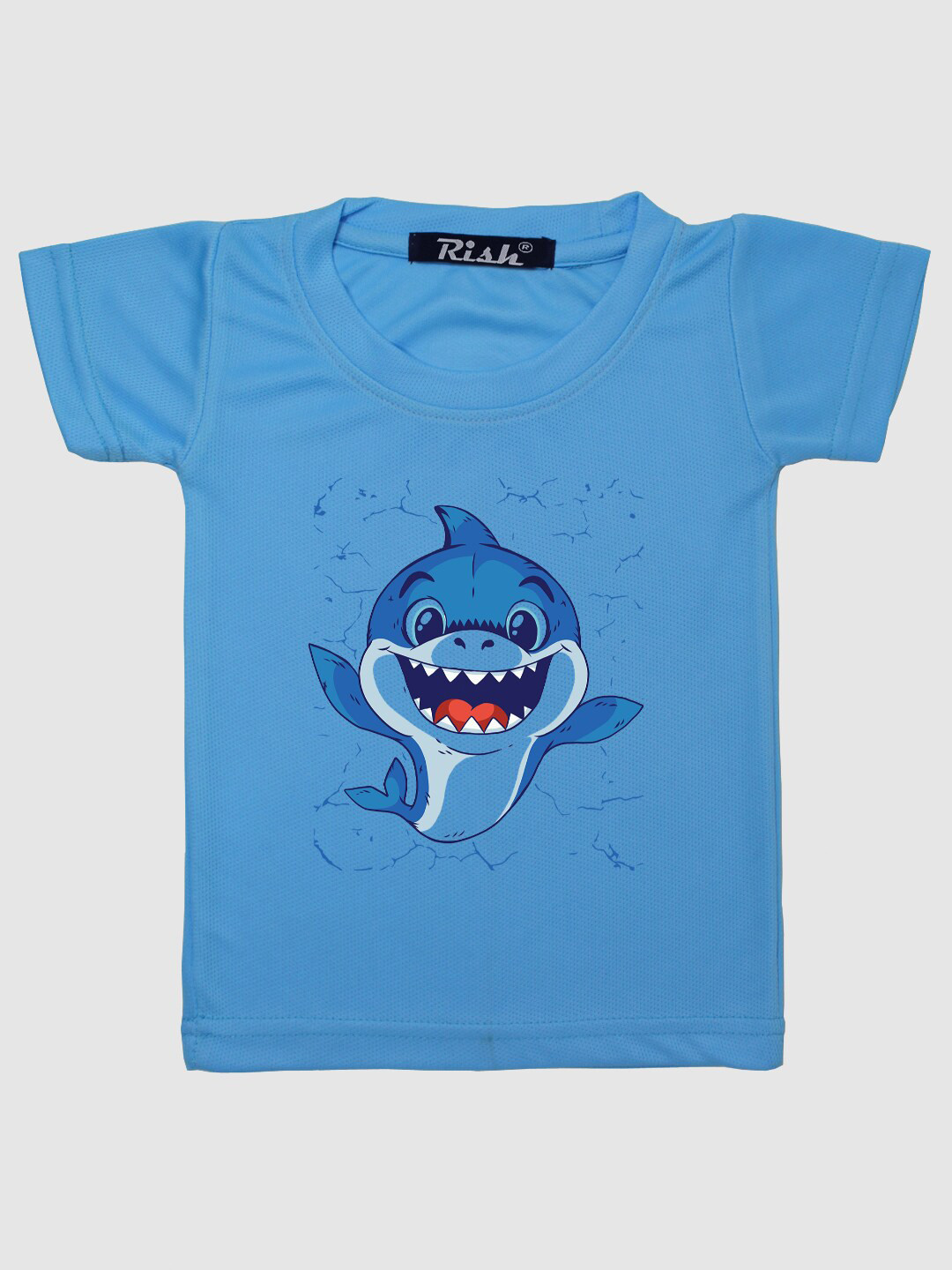 RISH Kids Blue Shark Printed Oversized T-shirt