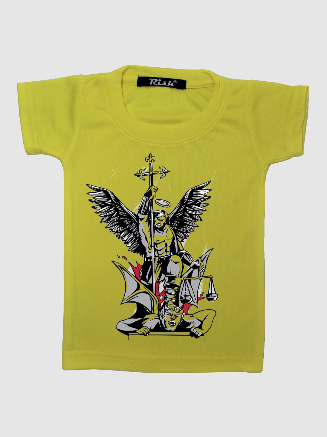 RISH Kids Yellow St. Micheal Printed Oversized T-shirt