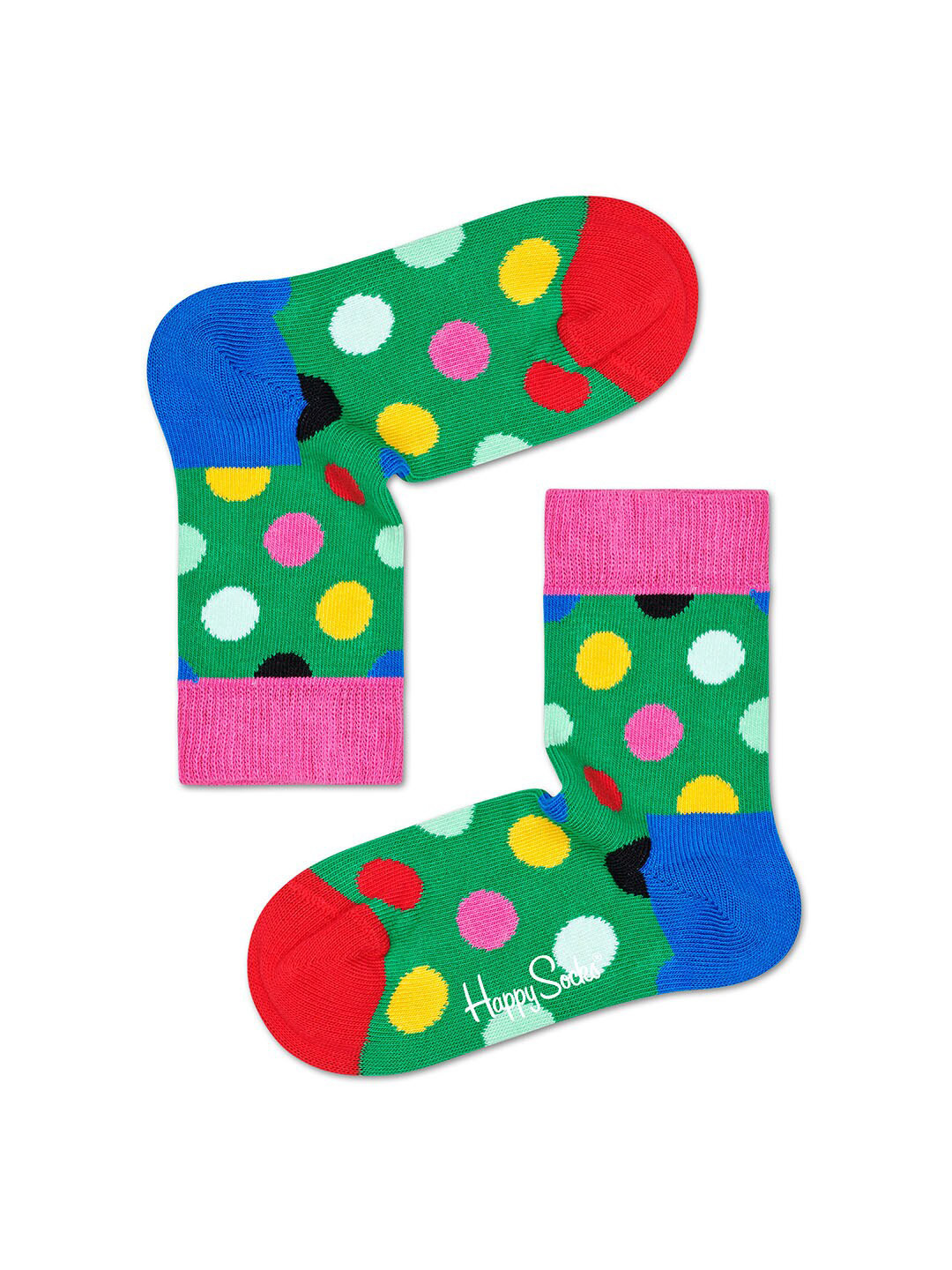 Happy Socks Kids Green Patterned Calf-Length Socks