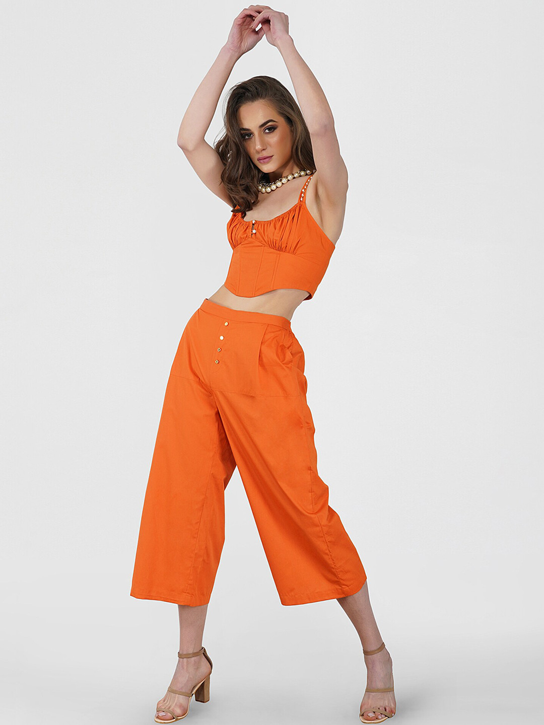 KOVET Women Orange Original Culottes Trousers