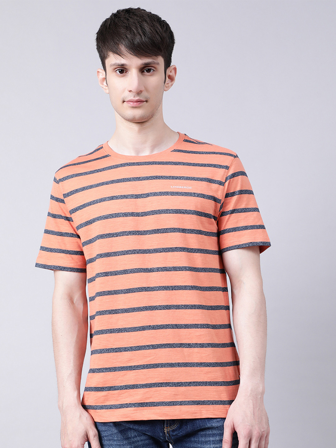 LINDBERGH Men Red Striped T-shirt