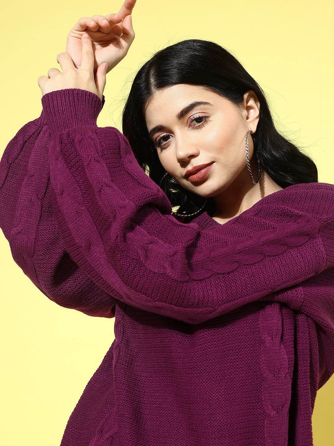 The Roadster Lifestyle Co. Cable Knit Jumper Mini Dress