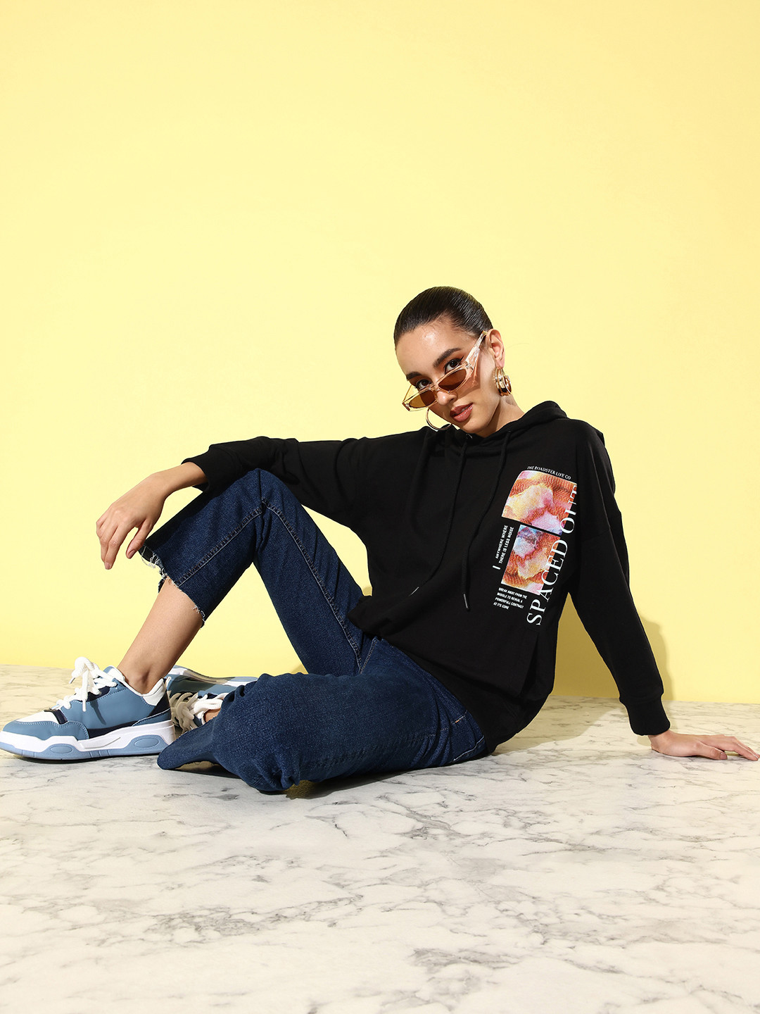 The Roadster Life Co. Printed Hello Monsoon Hyper Graphics Hooded Sweatshirt