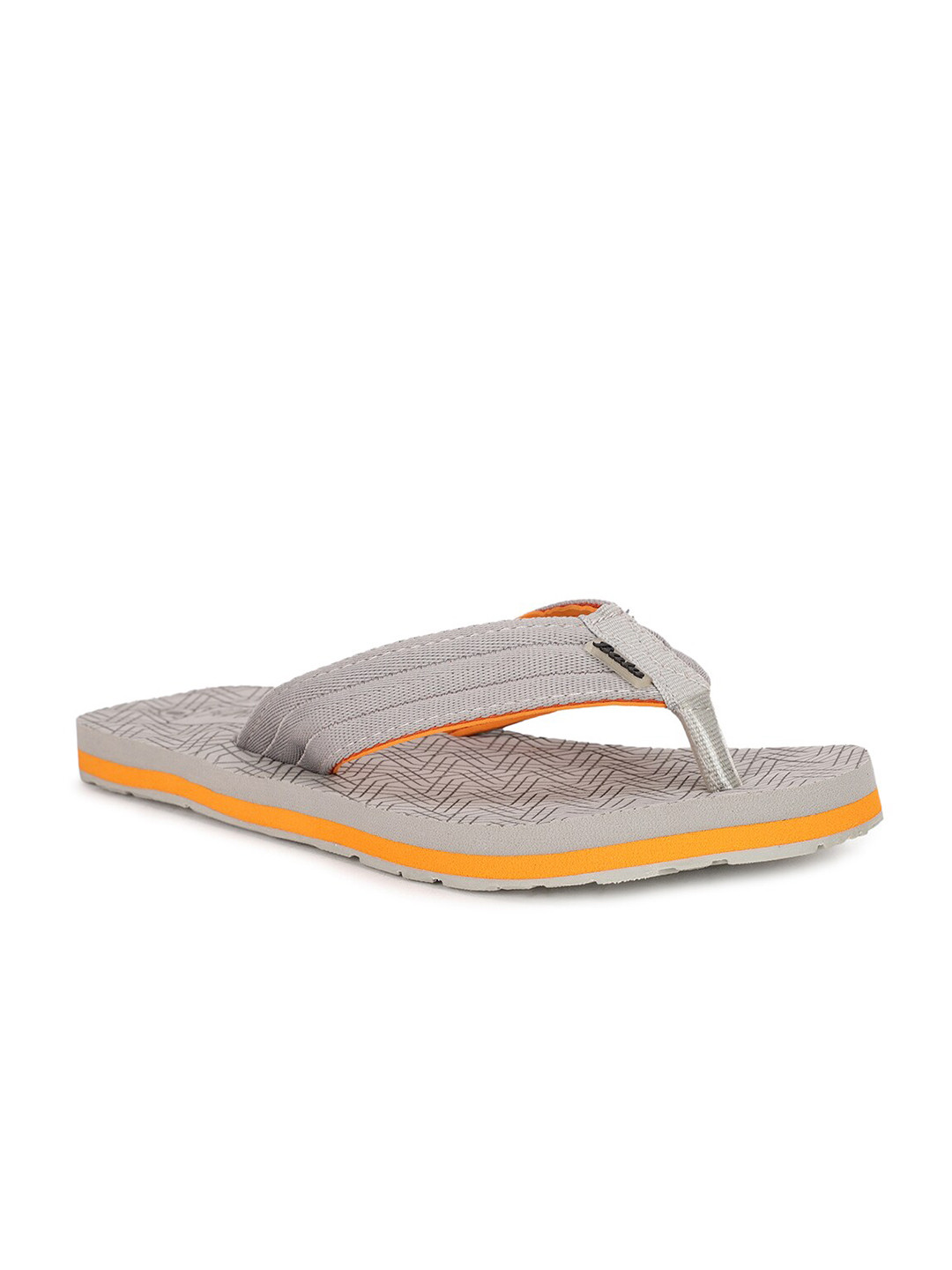 Bata Men Grey & Orange Thong Flip-Flops