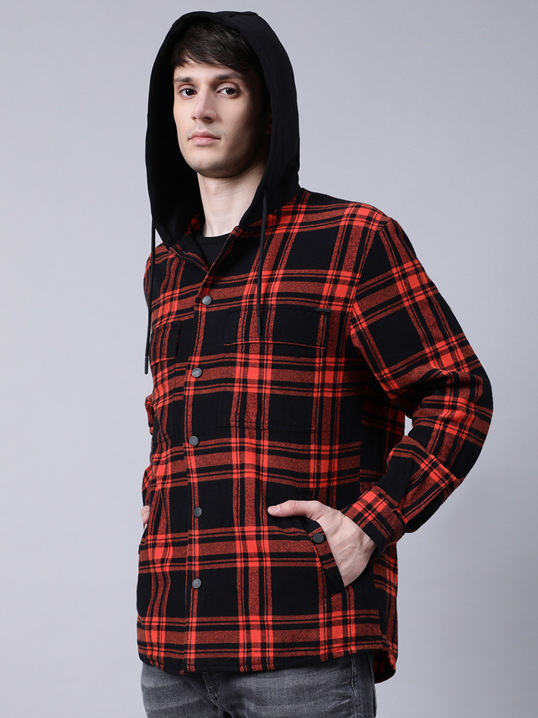 Antony Morato Men Orange Tartan Checks Checked Casual Shirt