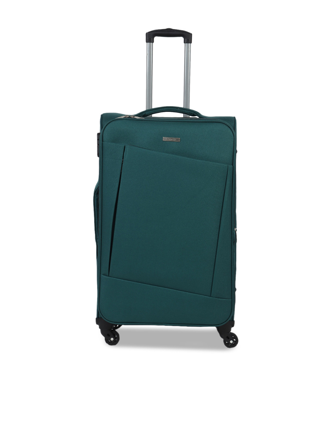 Teakwood Leathers Teal Green Textured Soft-Sided Cabin Trolley Suitcase