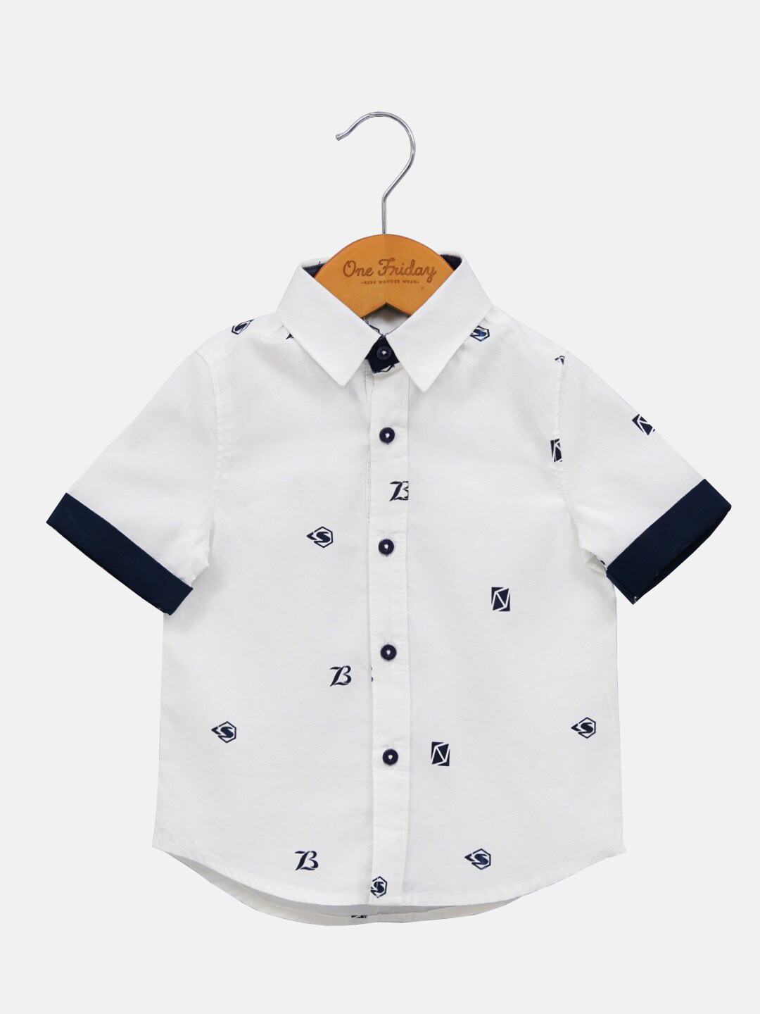 One Friday Boys Off White Relaxed Cotton Casual Shirt