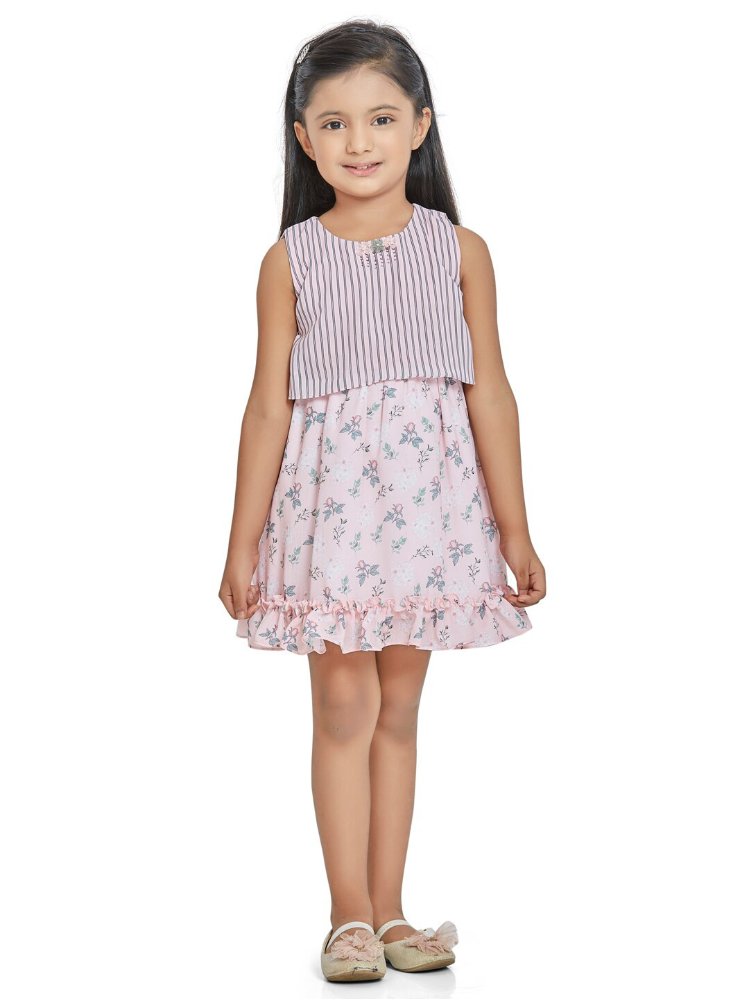 Peppermint Peach-Coloured Floral Dress