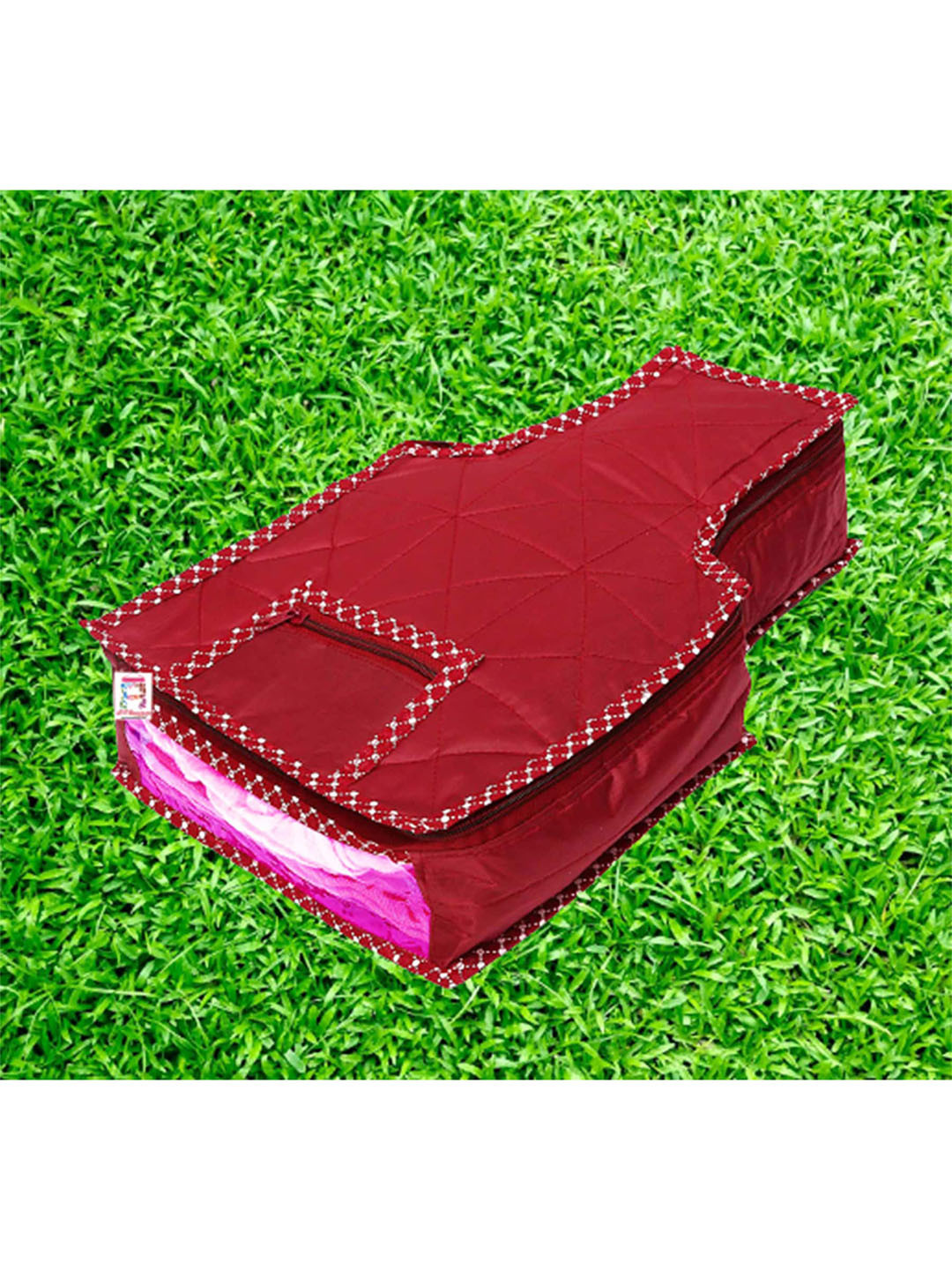 atorakushon Set Of 8 Maroon Solid Saree Blouse Organisers