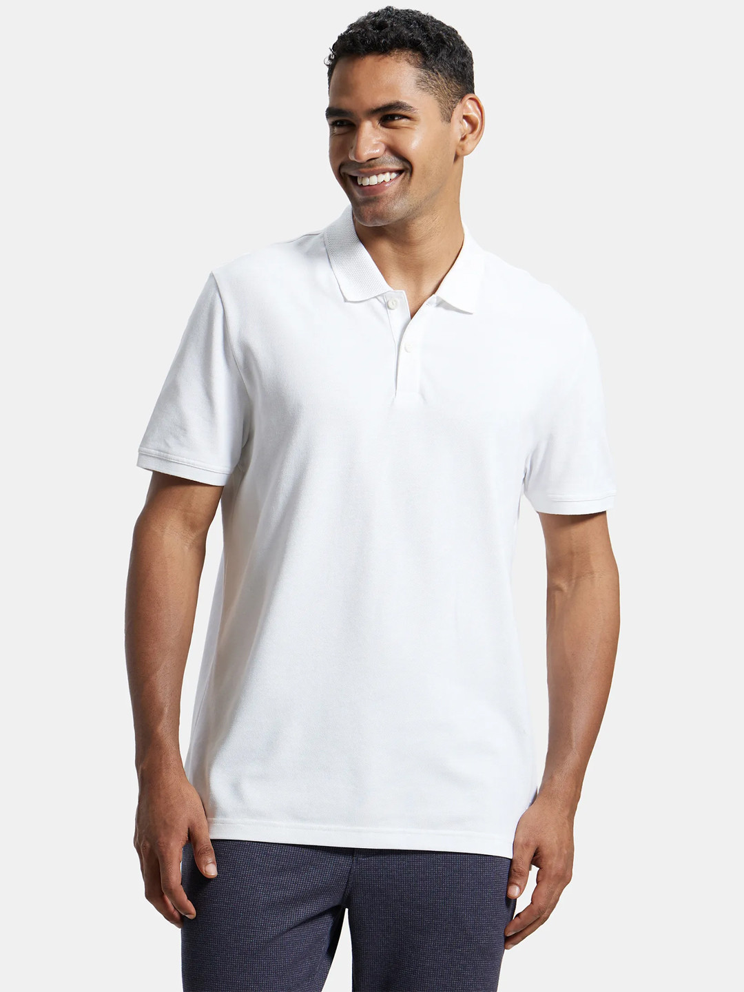 Jockey Combed Cotton Rich Pique Fabric Half Sleeve Polo Tshirt-AM35