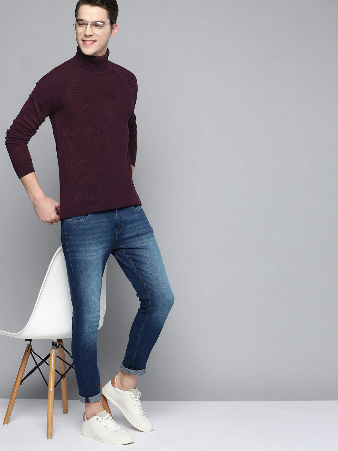 Mast & Harbour Men Burgundy Pullover