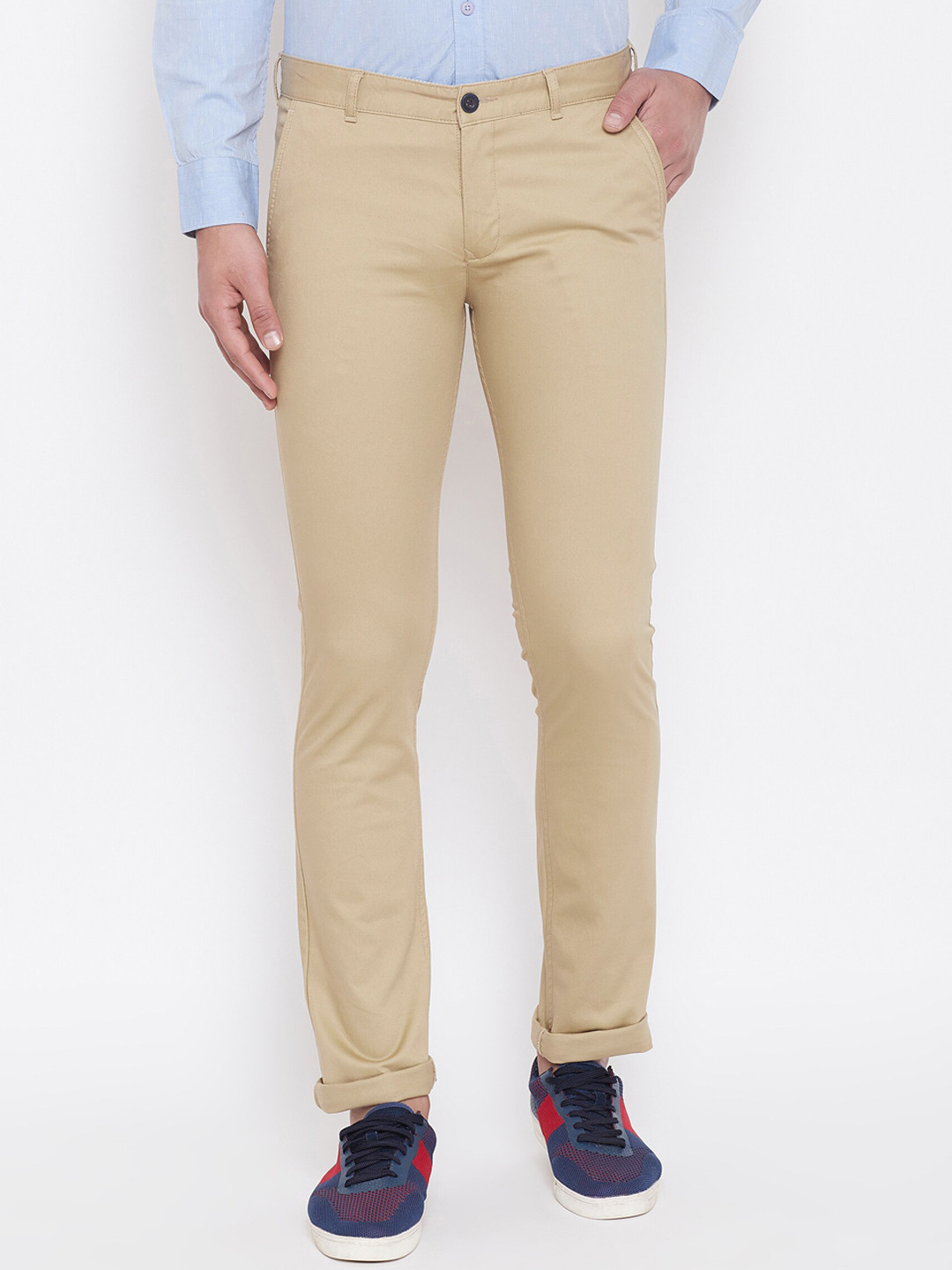 Duke Men Khaki Slim Fit Trousers