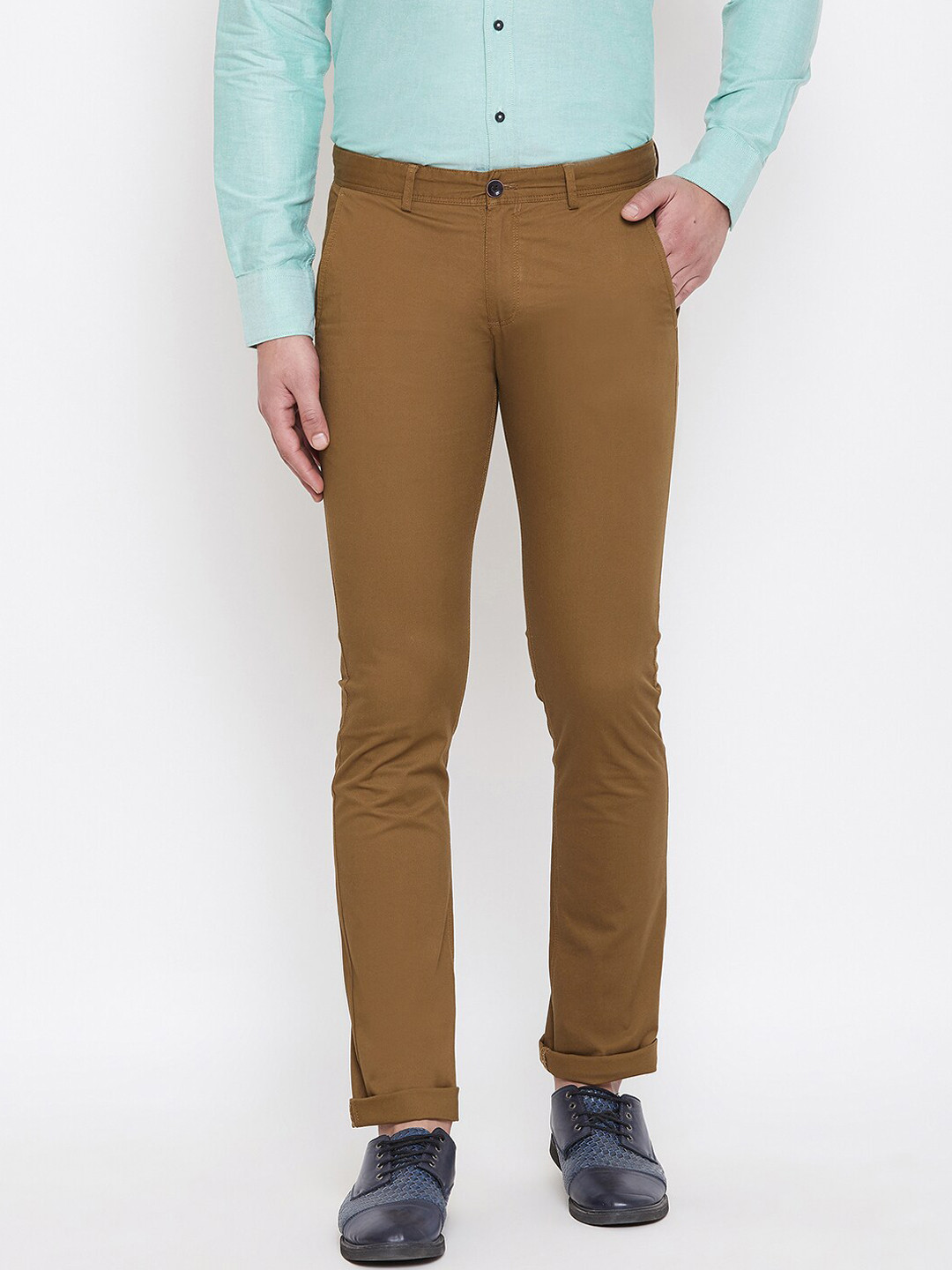 Duke Men Khaki Slim Fit Trousers