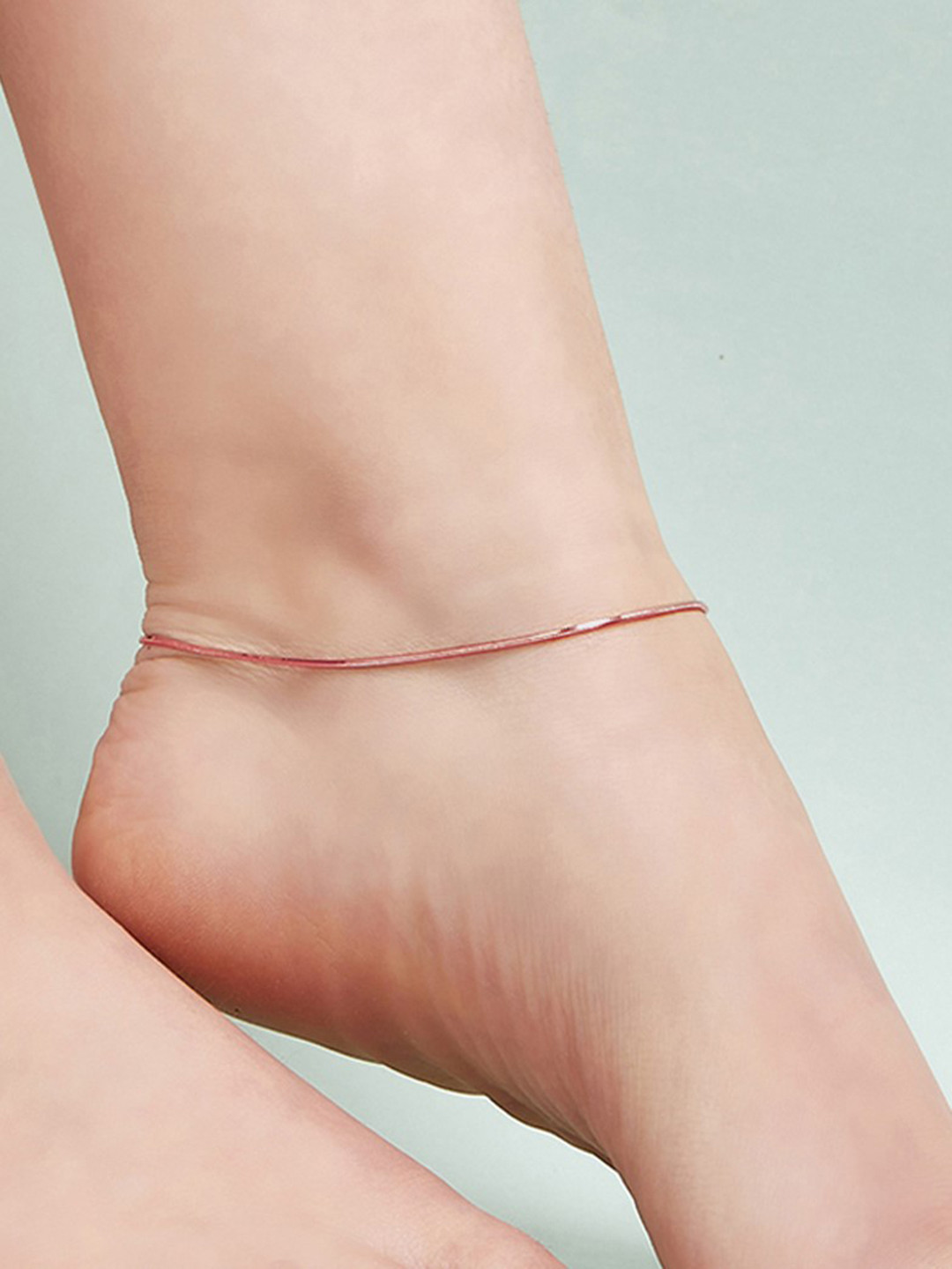 Zavya Women Rose Gold-Plated Snake Chain 925 Sterling Silver Anklet