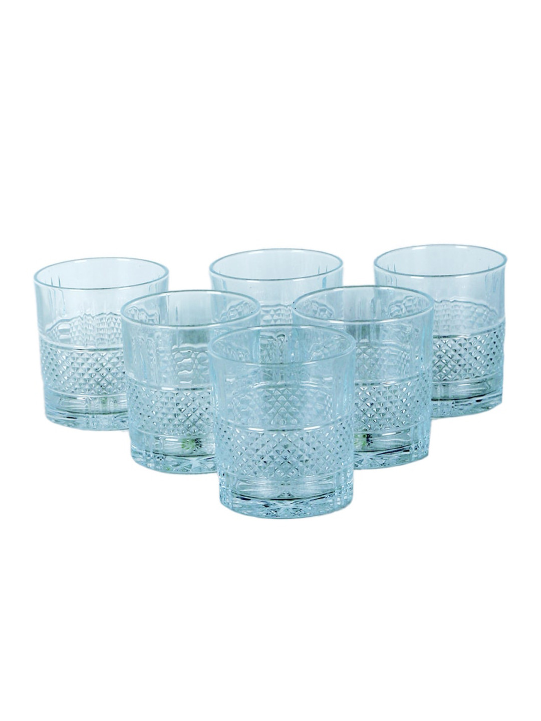 ceradeco Set of 6 Transparent Textured Glass Tumbler Set