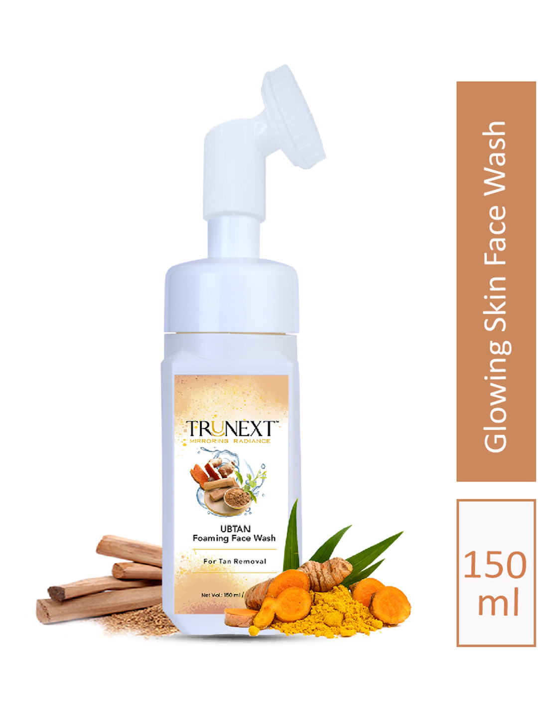 TRUNEXT Ubtan Foaming Face Wash with Built-In Face Brush 150 ml