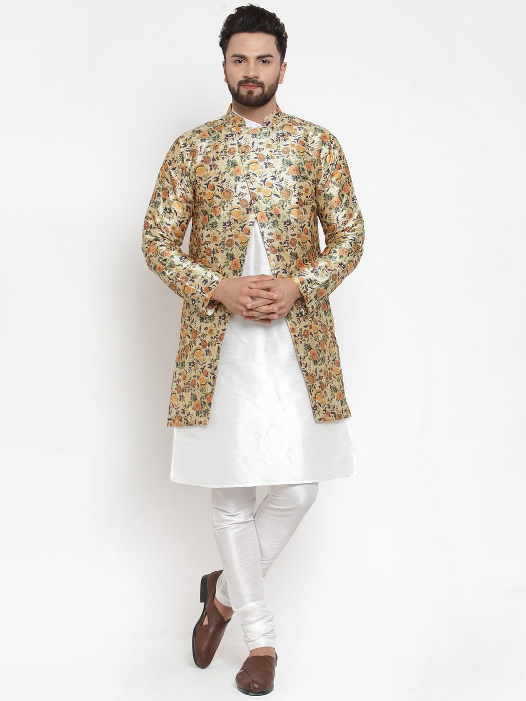 Kaifoo Men Multicoloured Paisley Kurta with Pyjamas