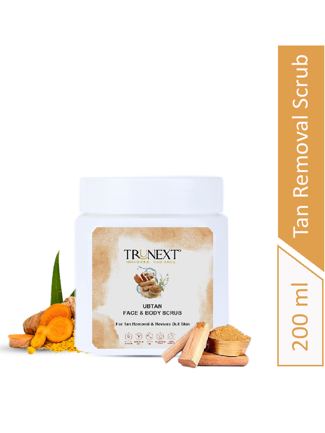 TRUNEXT Ubtan Face & Body Scrub for Tan Removal & Revives Dull Skin 200 ml