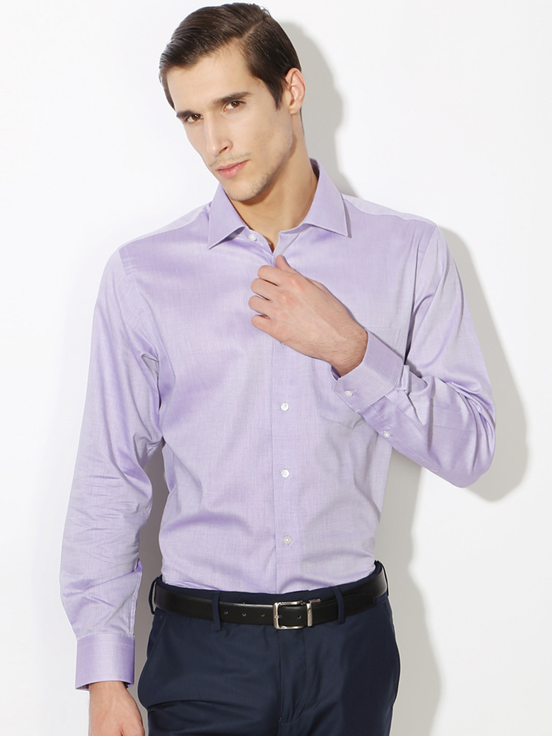Van Heusen Men Mauve Slim Fit Formal Shirt