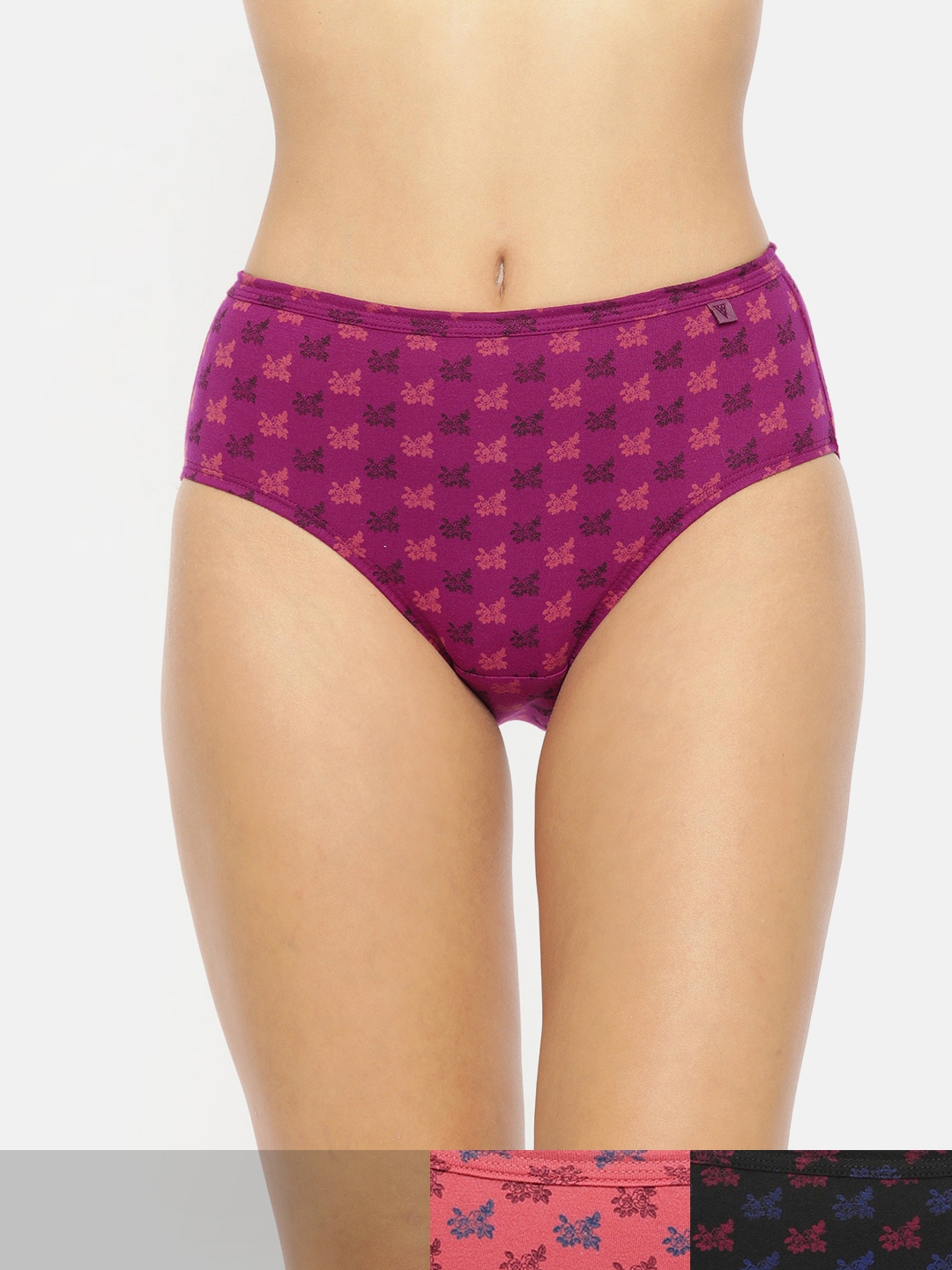 Buy Looks United Women Hipster Multicolor Panty (Pack of 3) (S) at
