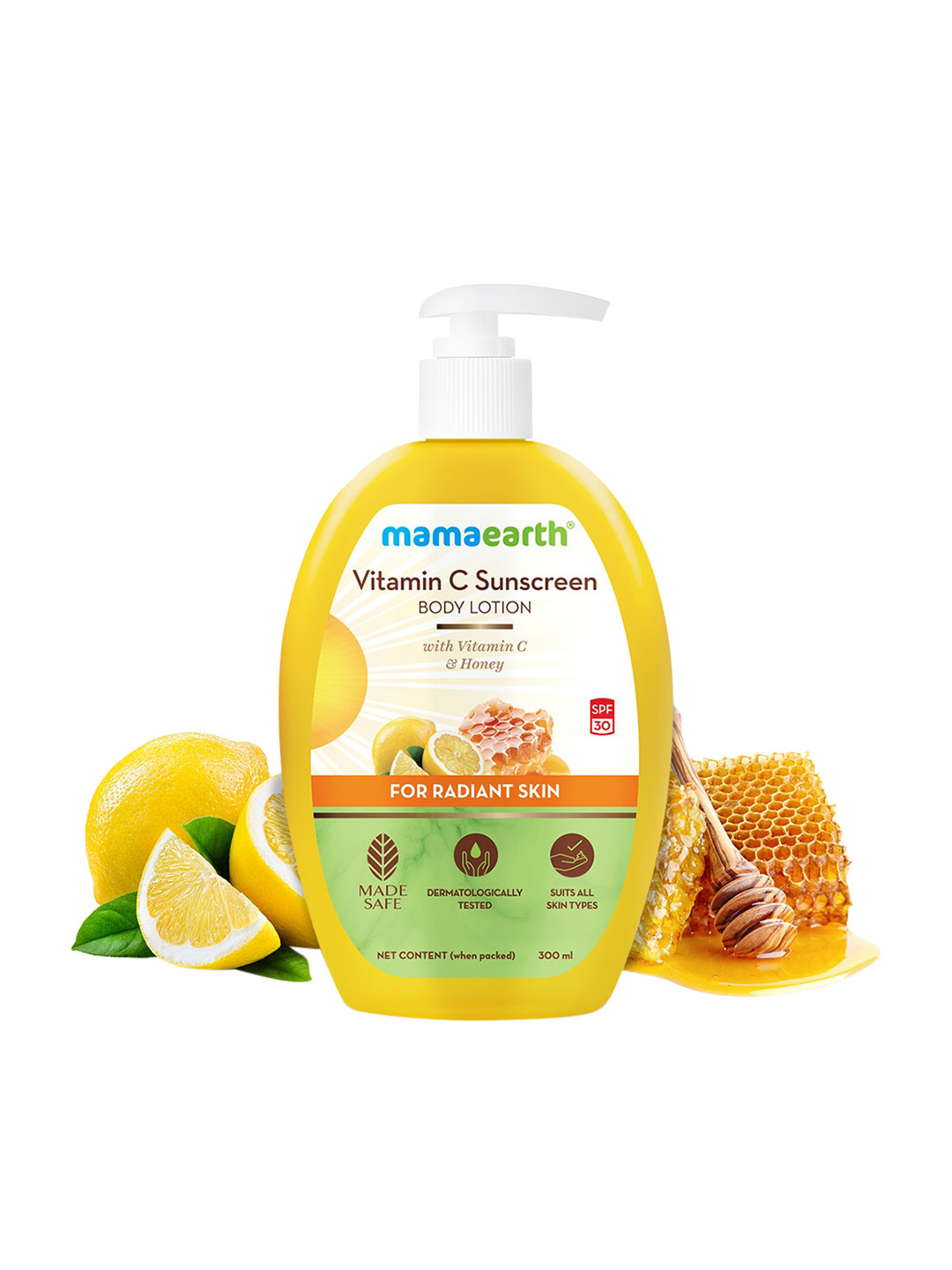 Mamaearth Vitamin C SPF 30 Sunscreen Body Lotion with Honey & Carrot Seed - 300 ml