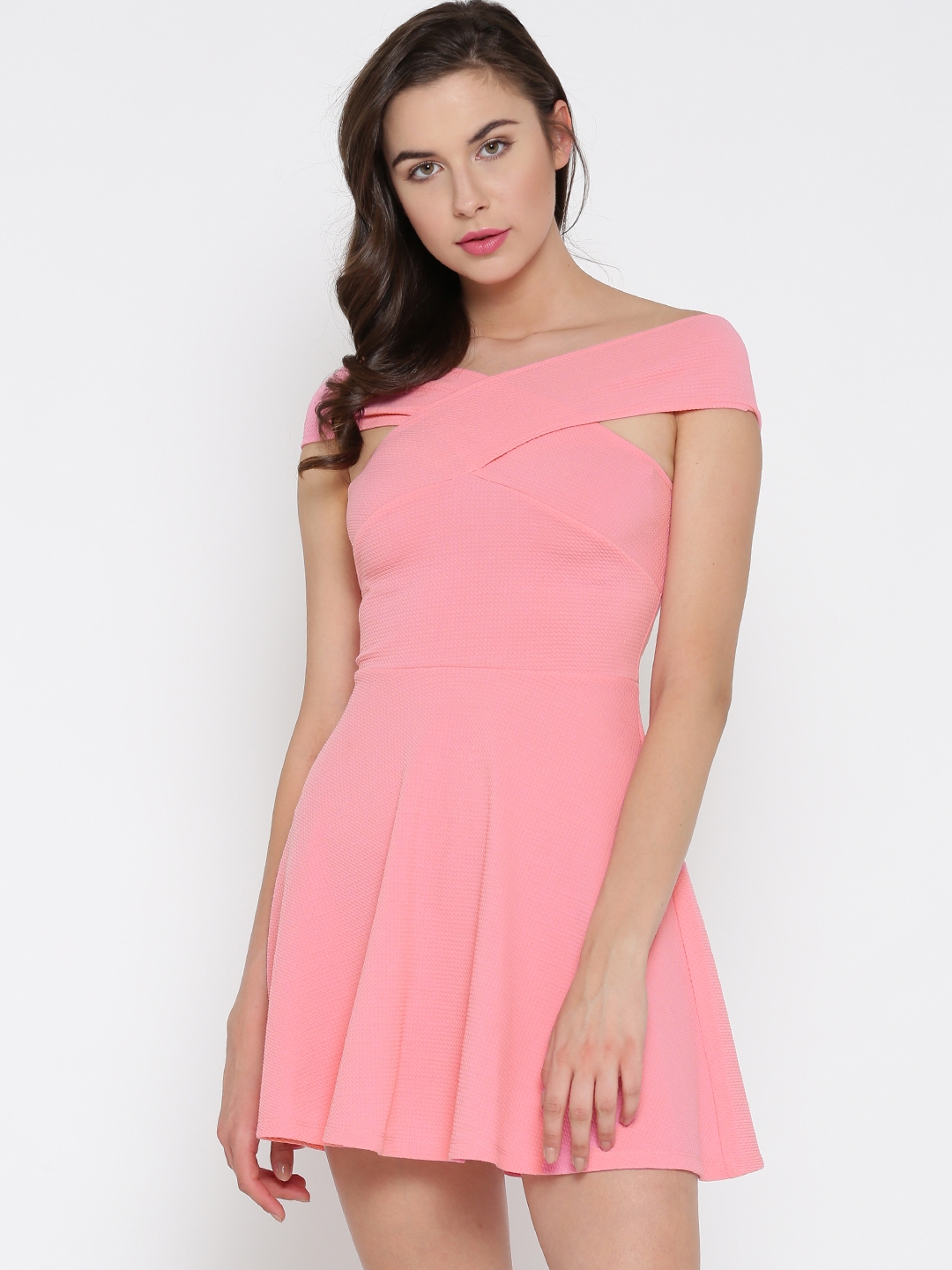 SCAKHI Pink Floral Print Fit & Flare Dress
