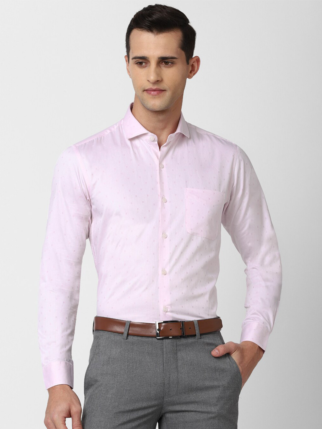 Peter England Elite Men Pink Formal Shirt