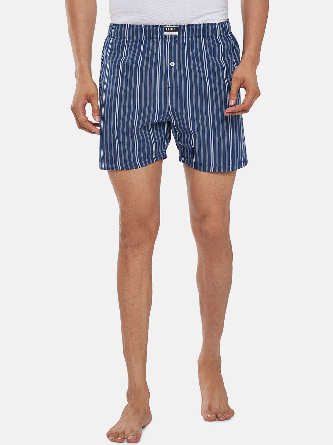 Ajile by Pantaloons Men Blue Striped Pure Cotton Boxers