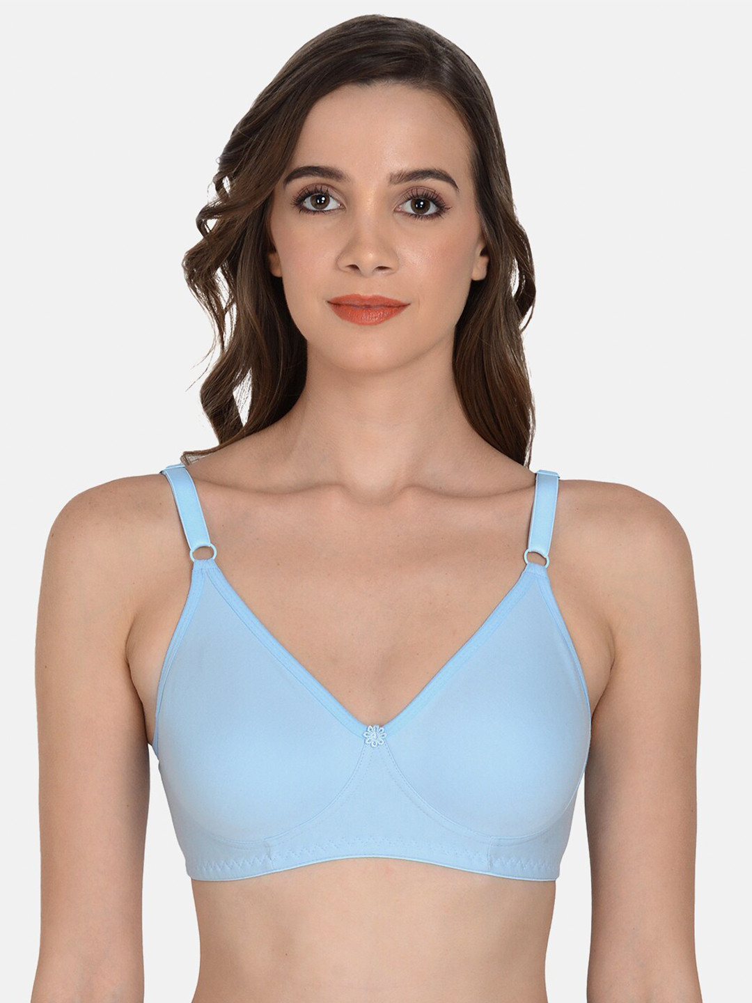 mod & shy Blue Solid Non-Wired T-Shirt Bra