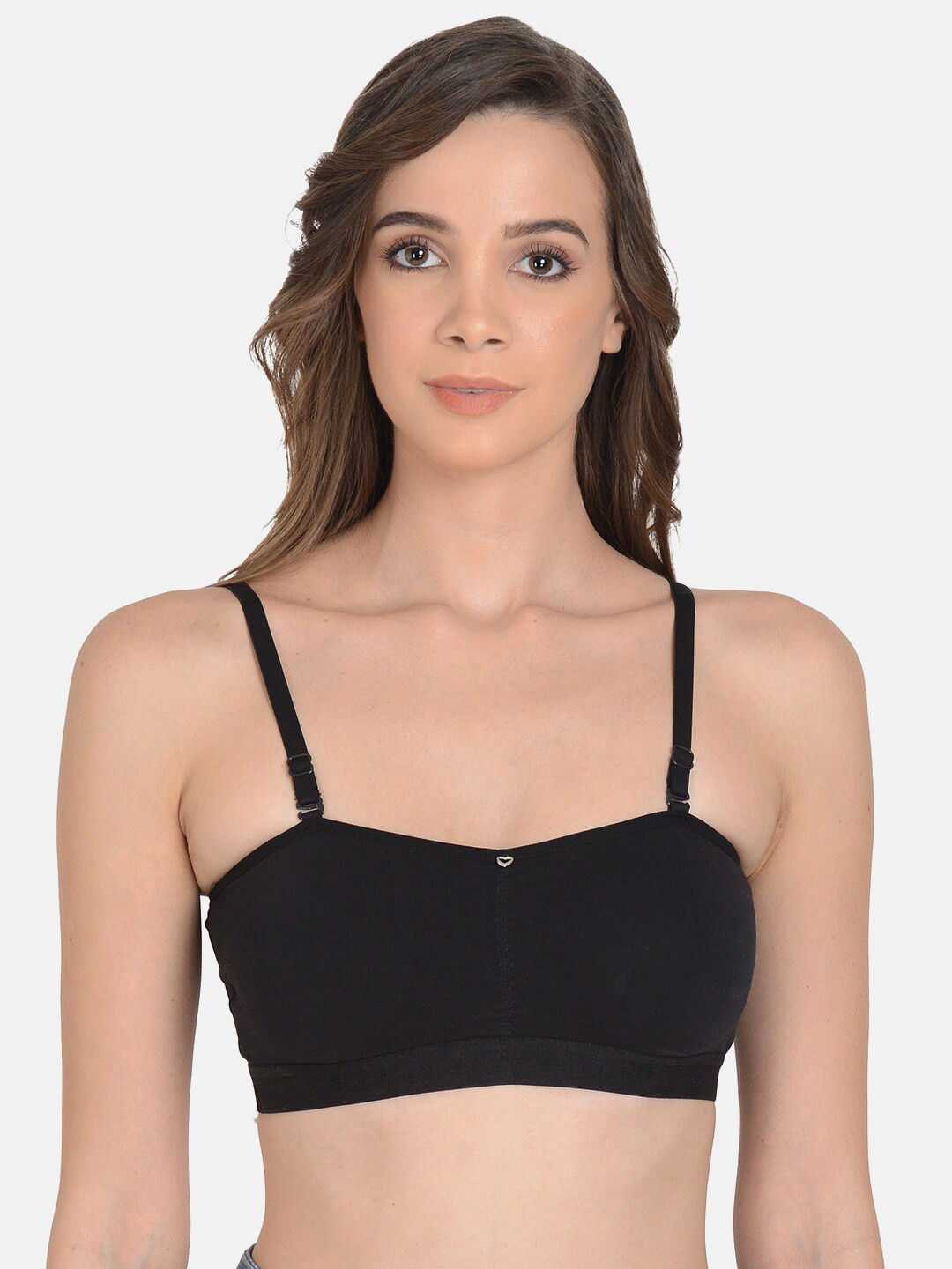 mod & shy Black Solid Slip On Bra