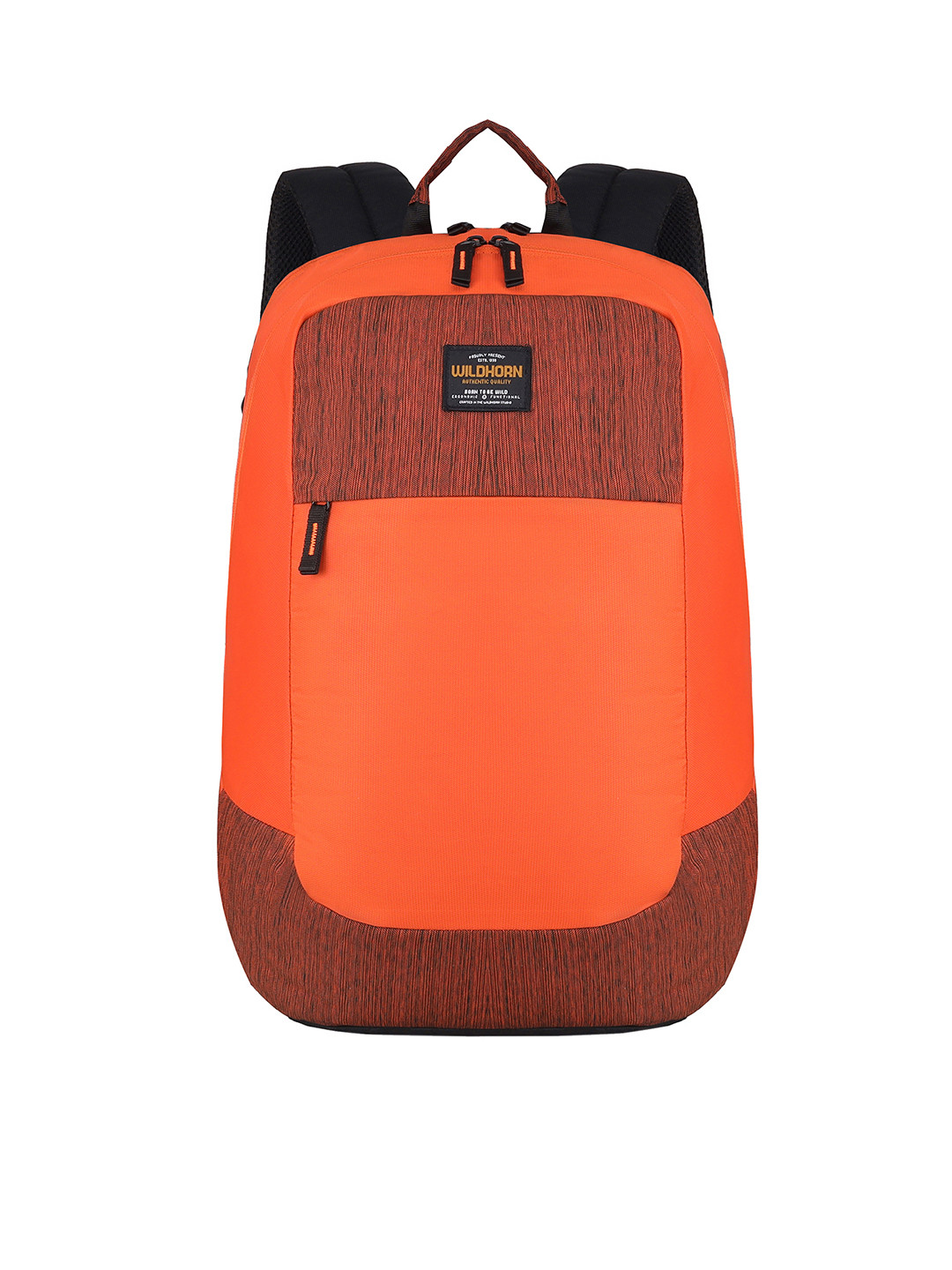 WildHorn Unisex Orange & Black Backpack with Compression Straps