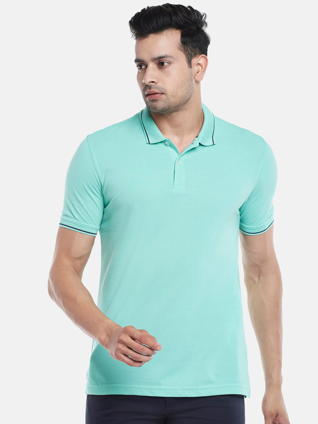 BYFORD by Pantaloons Men Green Polo Collar Outdoor T-shirt