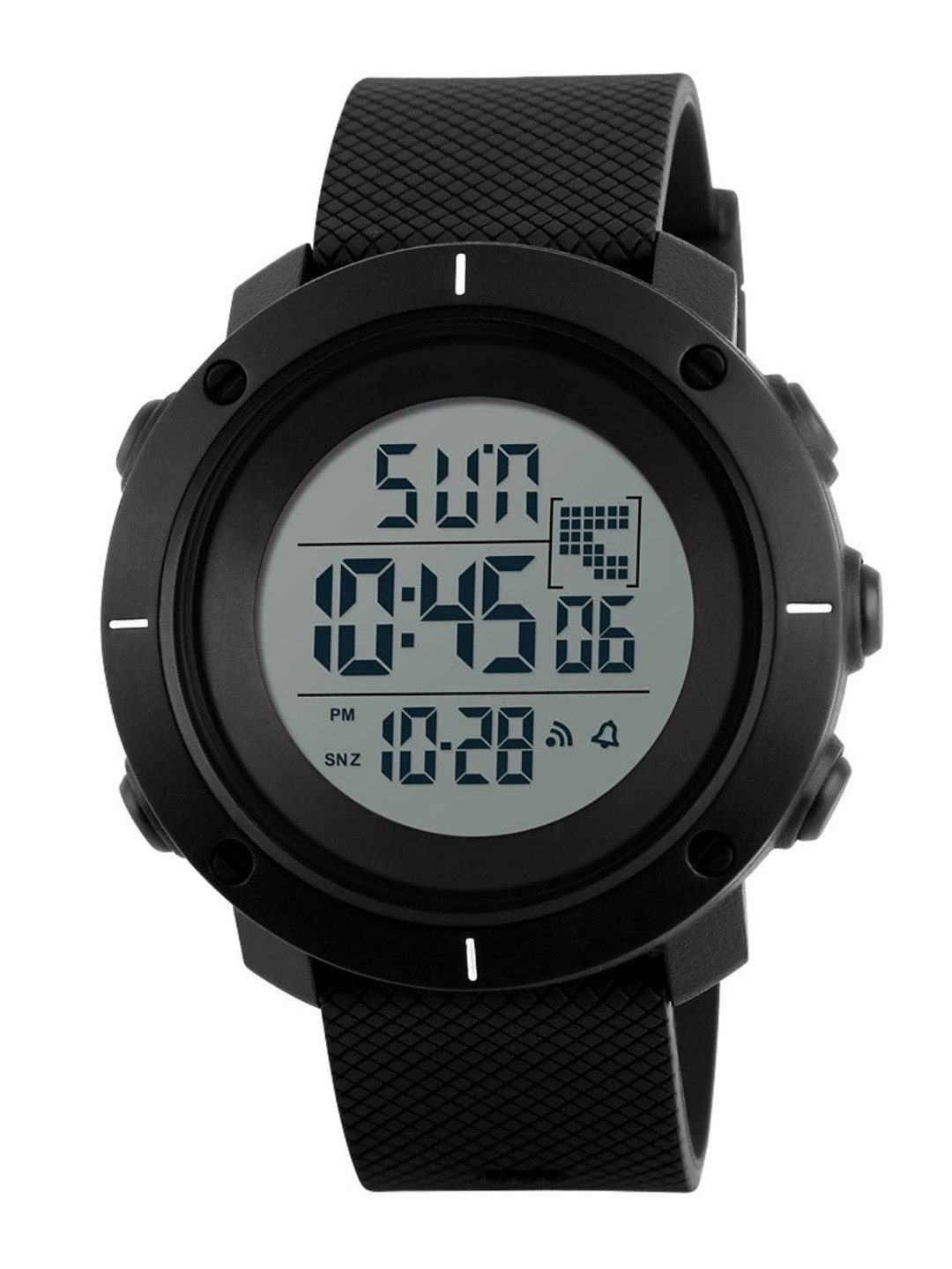 Skmei Men White Dial & Black Textured Straps Digital Multi Function Watch Skmei 1213 Black