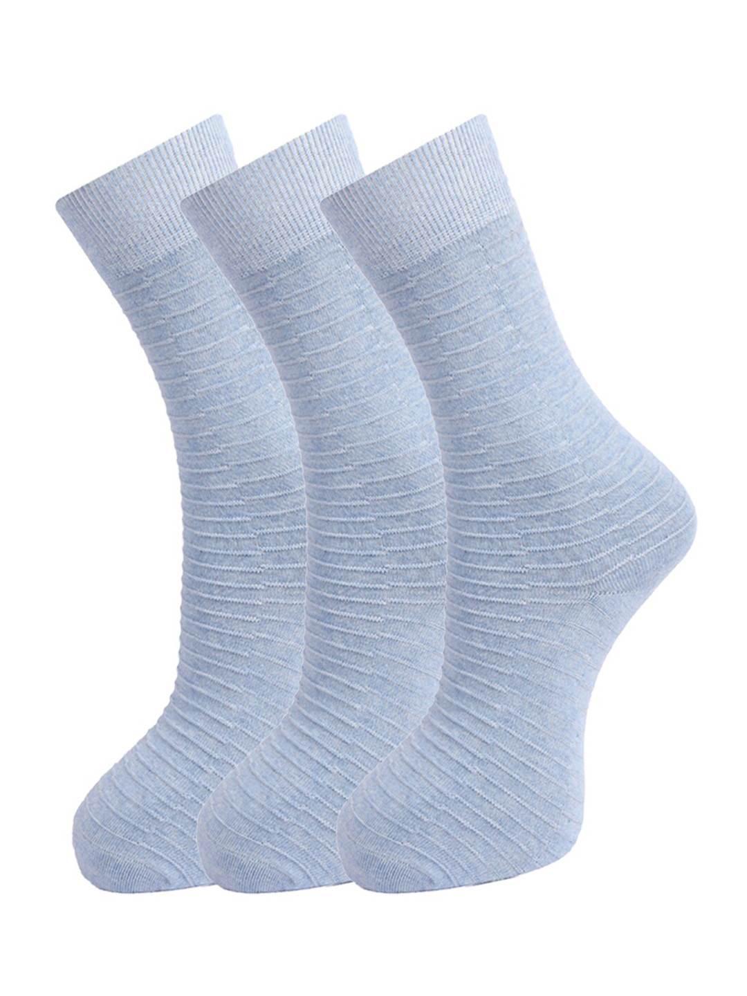 Dollar Socks Men Pack Of 3 Blue Striped Above Ankle-Length Socks