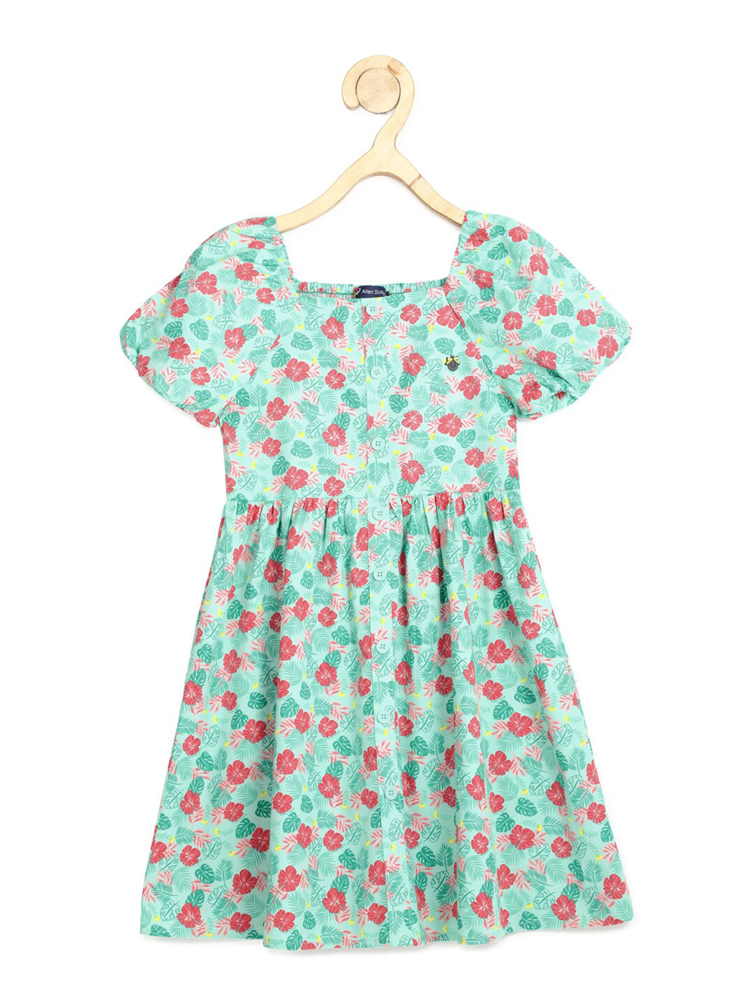 Allen Solly Junior Green Floral Dress