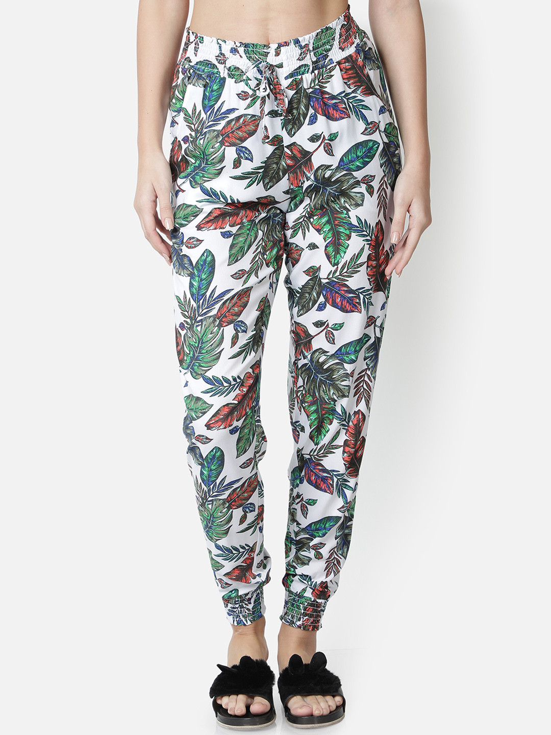 BStories Women White Printed Lounge Pants