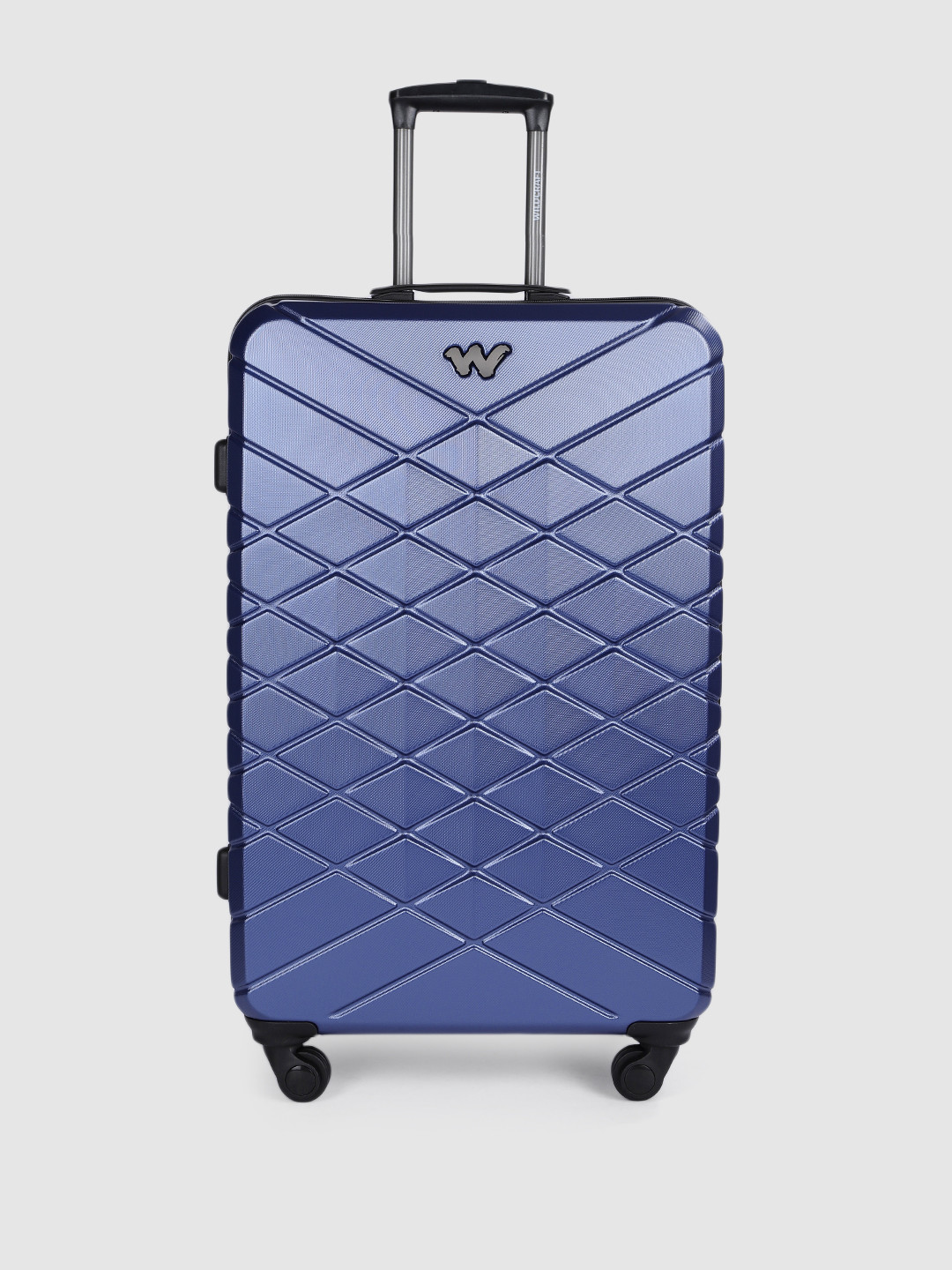 Wildcraft Unisex Blue Textured Hard Sided Saiph Large Trolley Bag