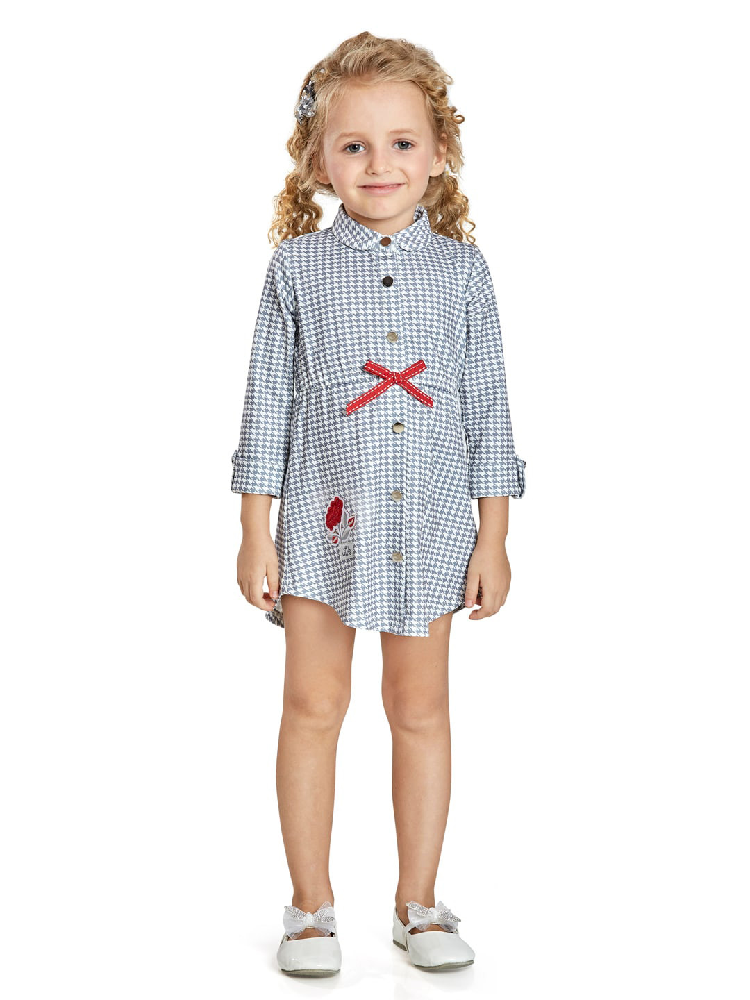Peppermint Grey Striped Satin Shirt Dress