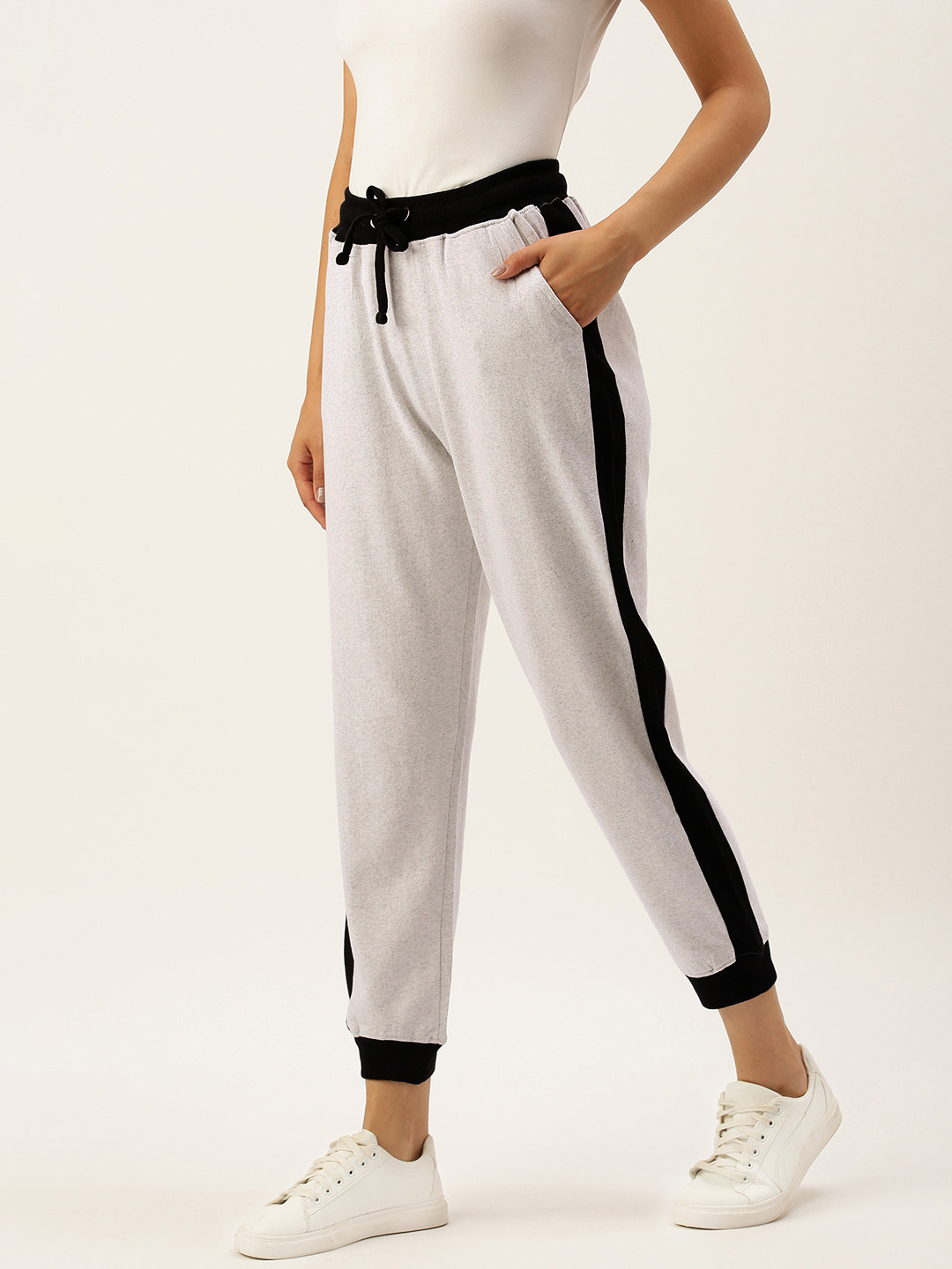 ARISE Women Off-White Solid Joggers