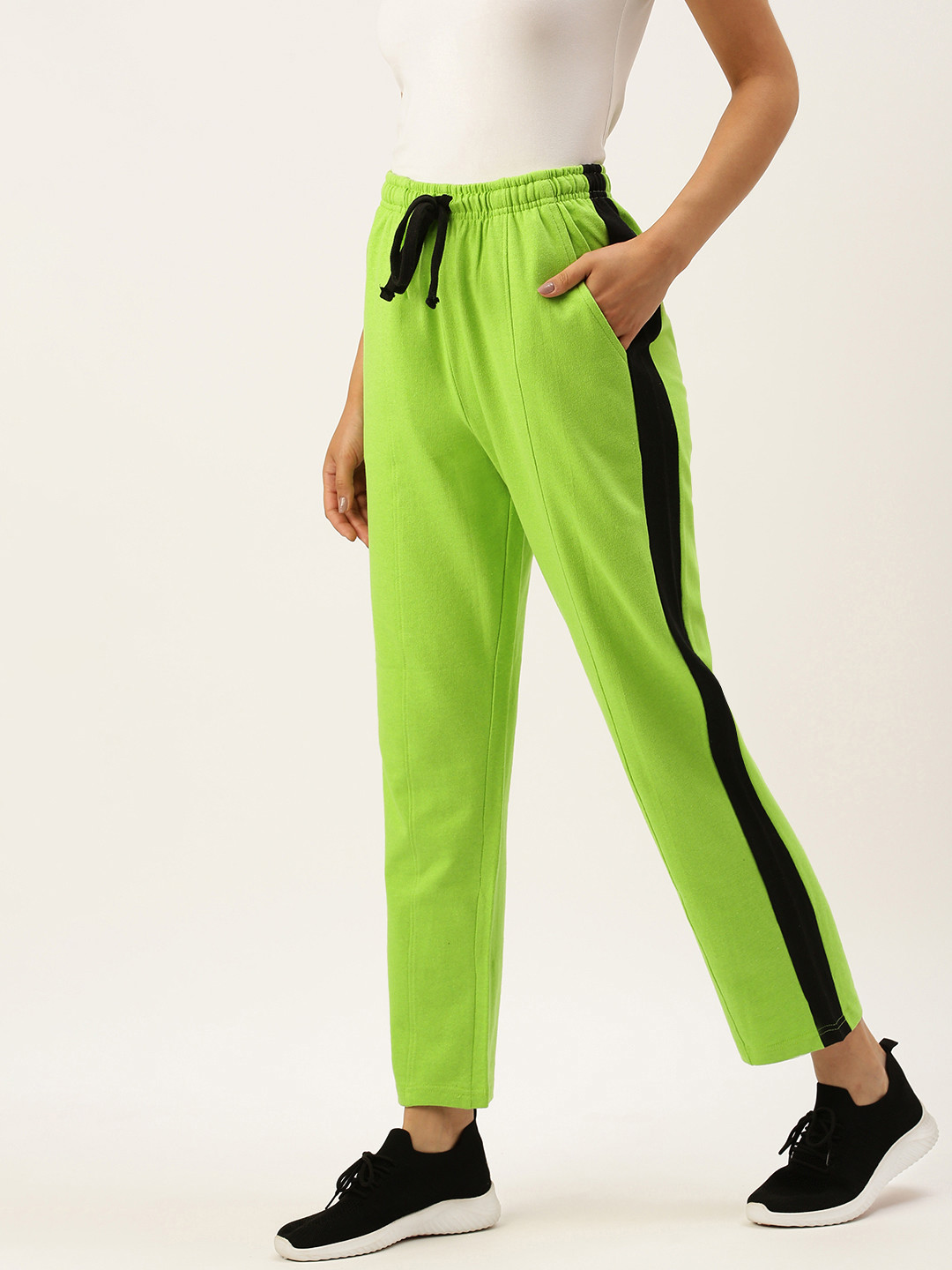 ARISE Women Green Side Stripe Detail Track Pant