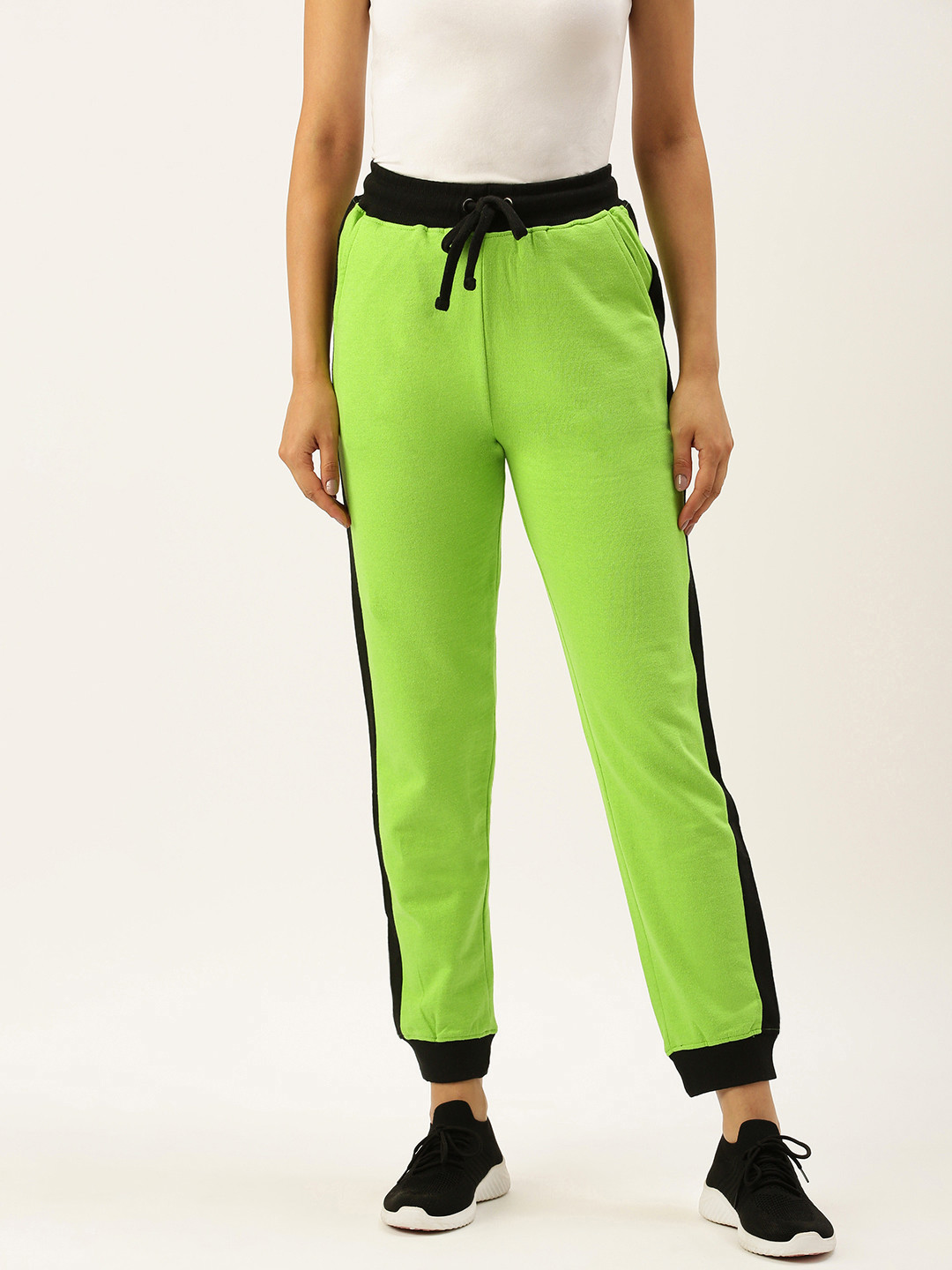 ARISE Women Neon Green Solid Joggers