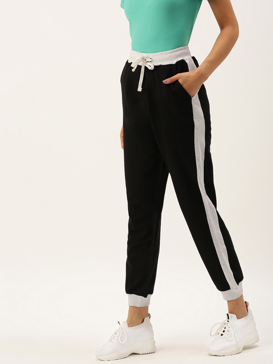 ARISE Women Black Side Stripe Detail Track Pant