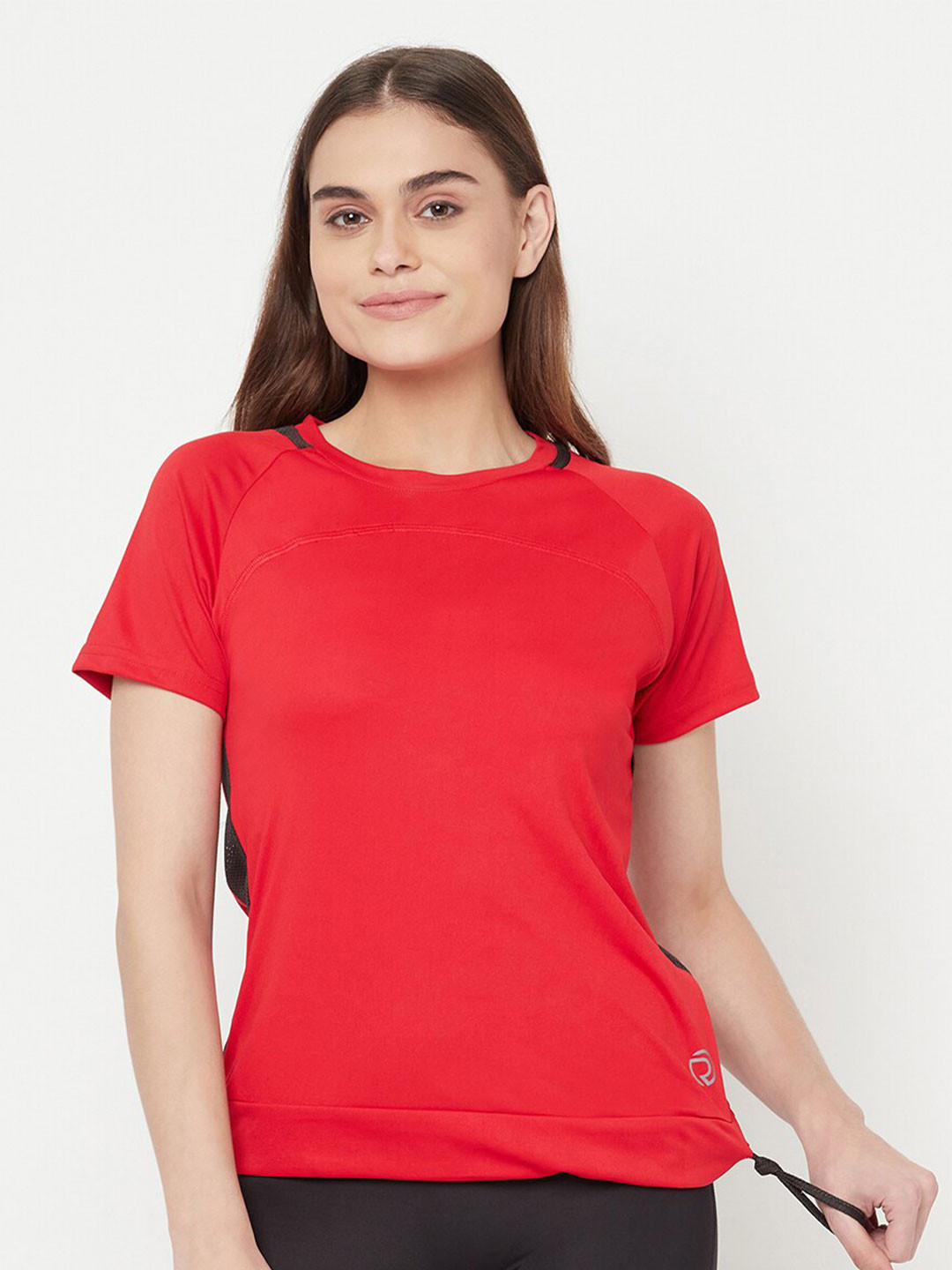 Truerevo Women Red Raw Edge Running T-shirt