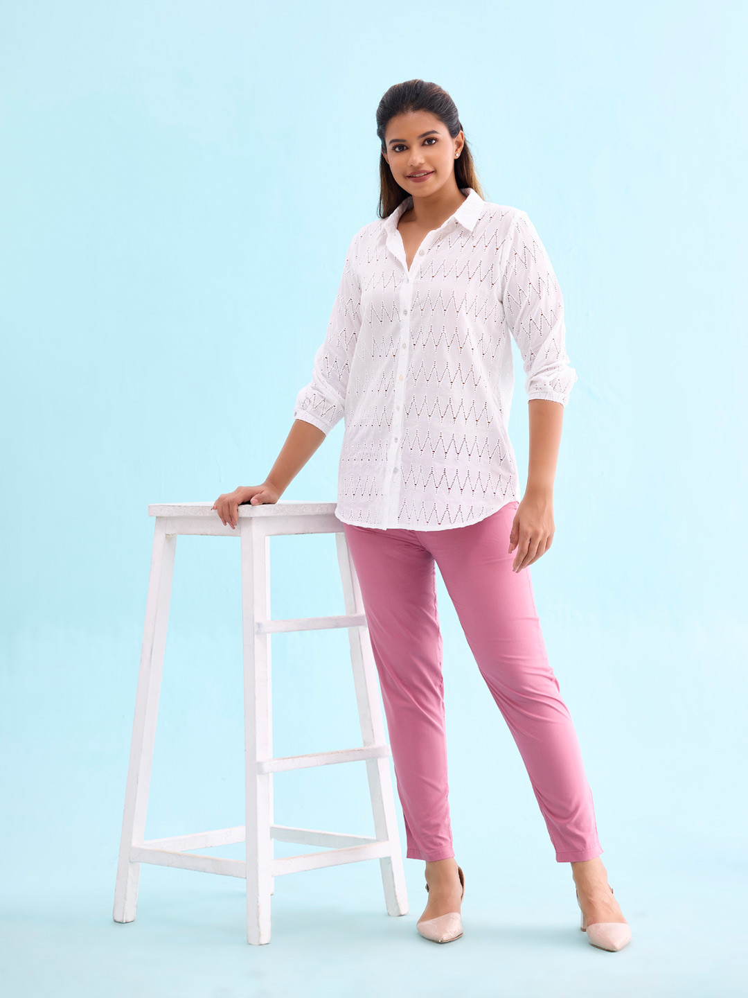 Go Colors Women Purple Tapered Fit Trousers