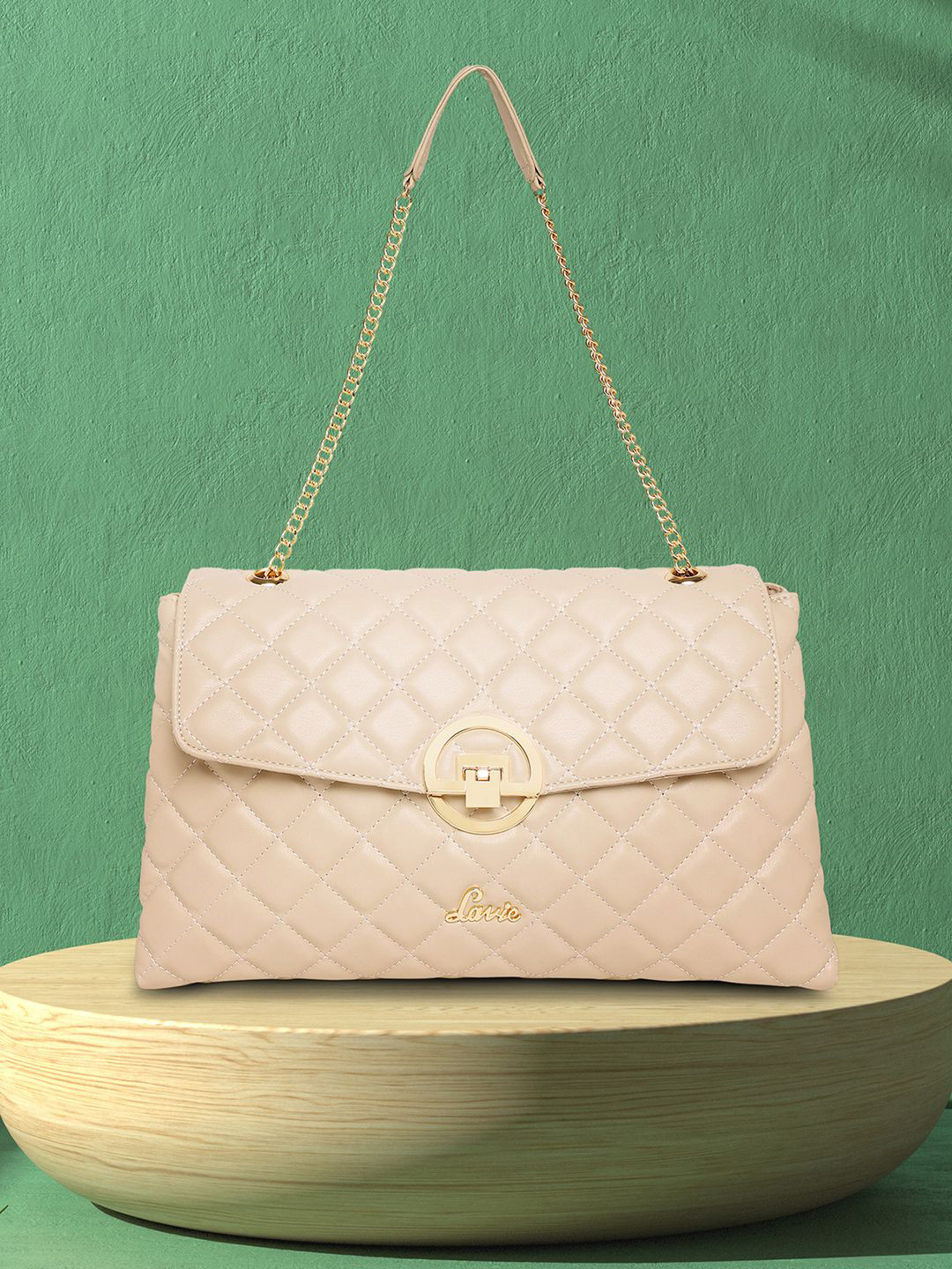 Lavie Quilt Eden Women Beige Flap Satchel Handbag