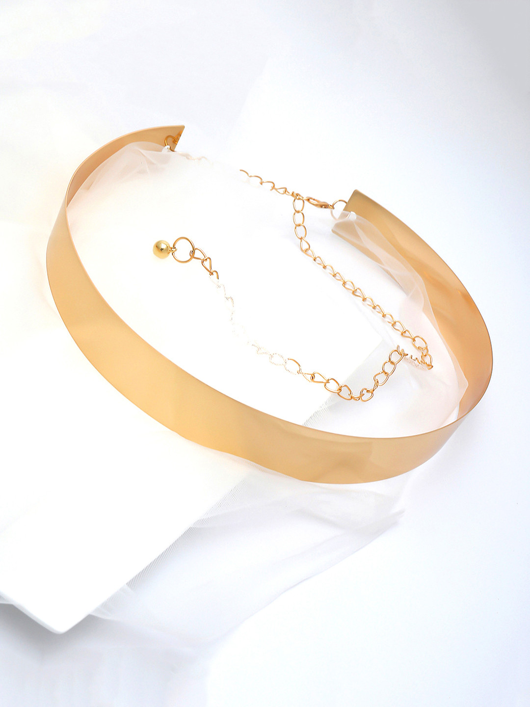 Yellow Chimes Women Gold-Toned Adjustable Metal Golden Waist Chain