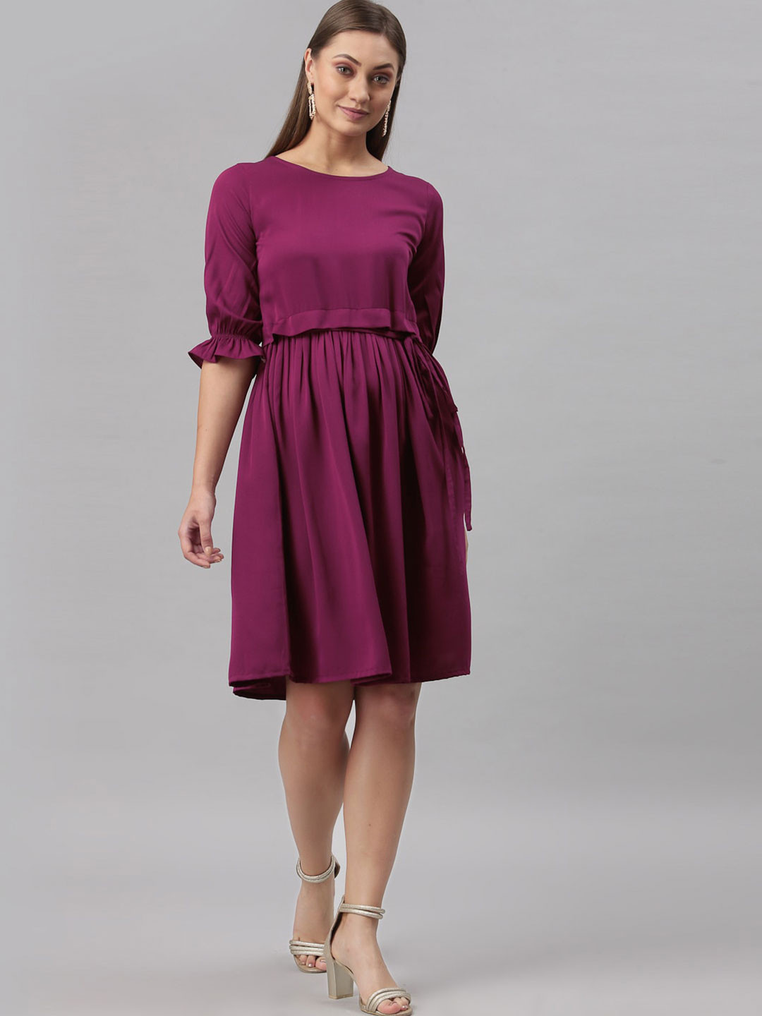 Selvia Purple Crepe Dress