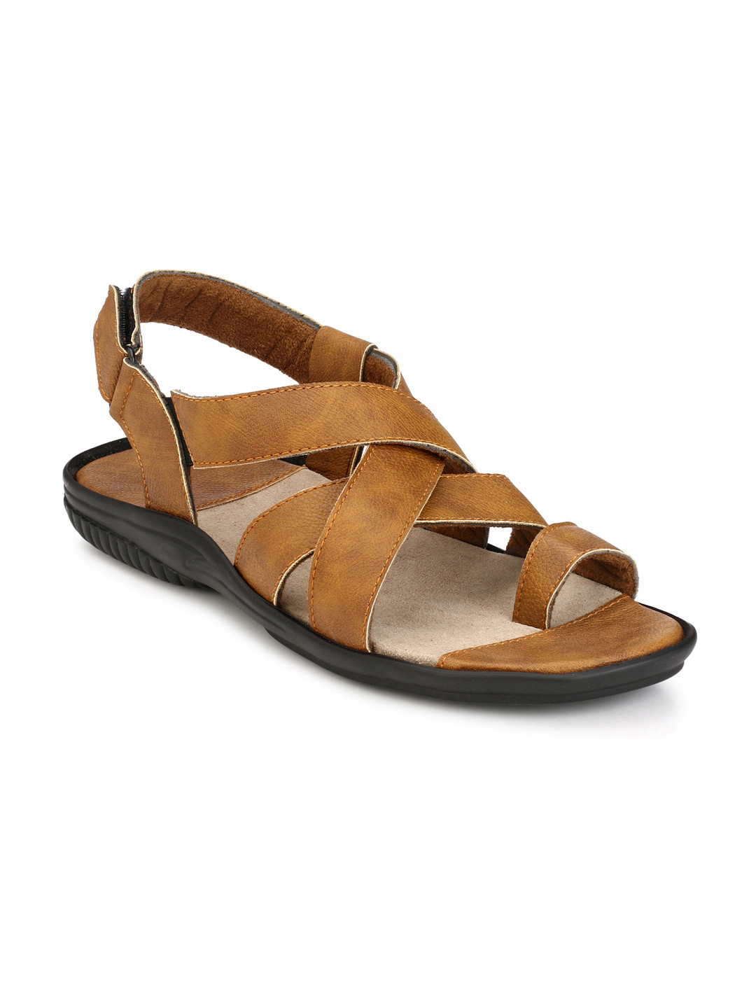 Azzaro Black Men Brown Sandals