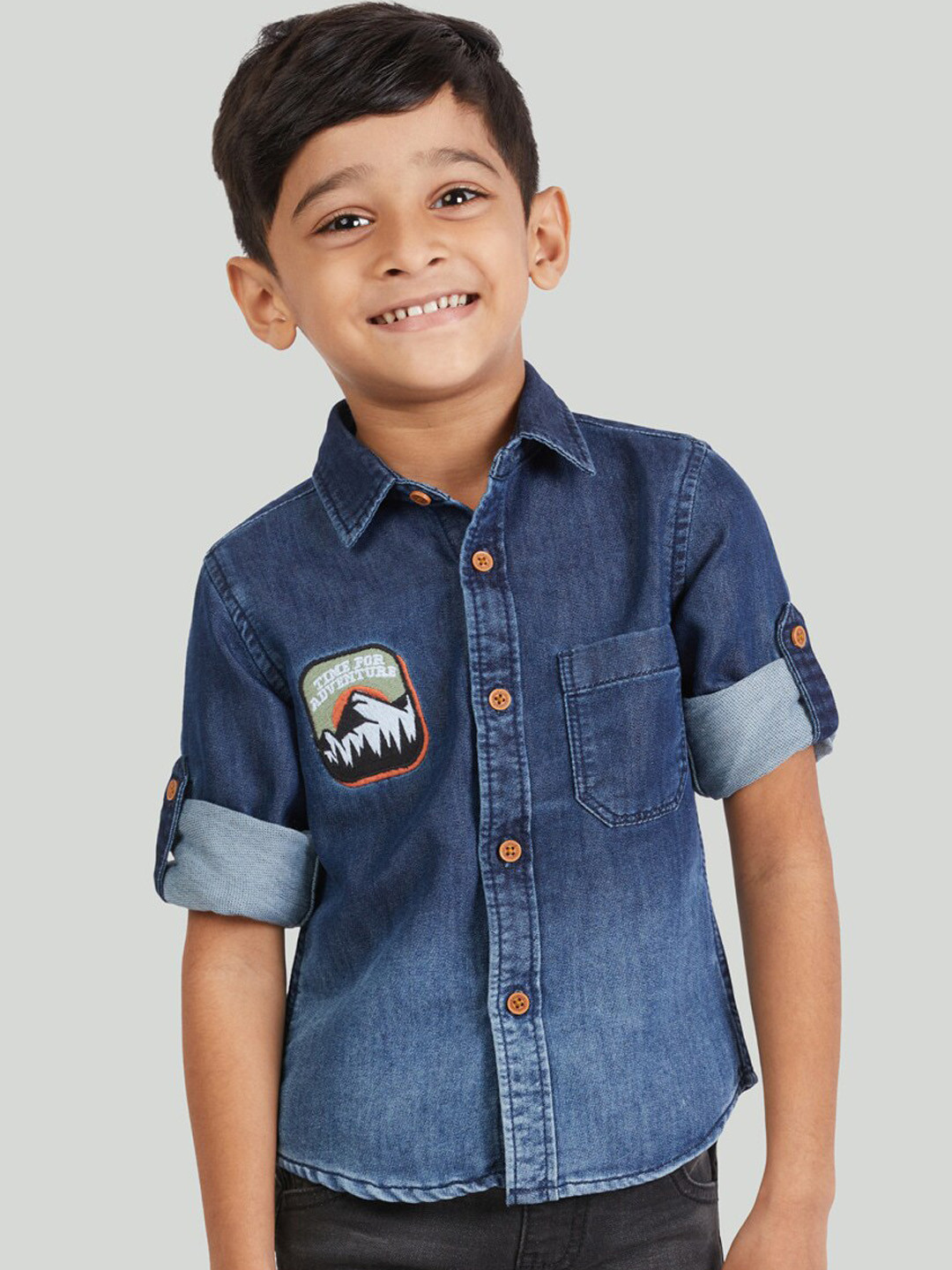Zalio Boys Navy Blue Comfort Casual Shirt